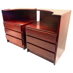 Pair of Danish Modern Tall Rosewood Night Stands/Tables
