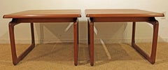 Pair of Danish Modern Tarm Stole Teak Free Space End Tables