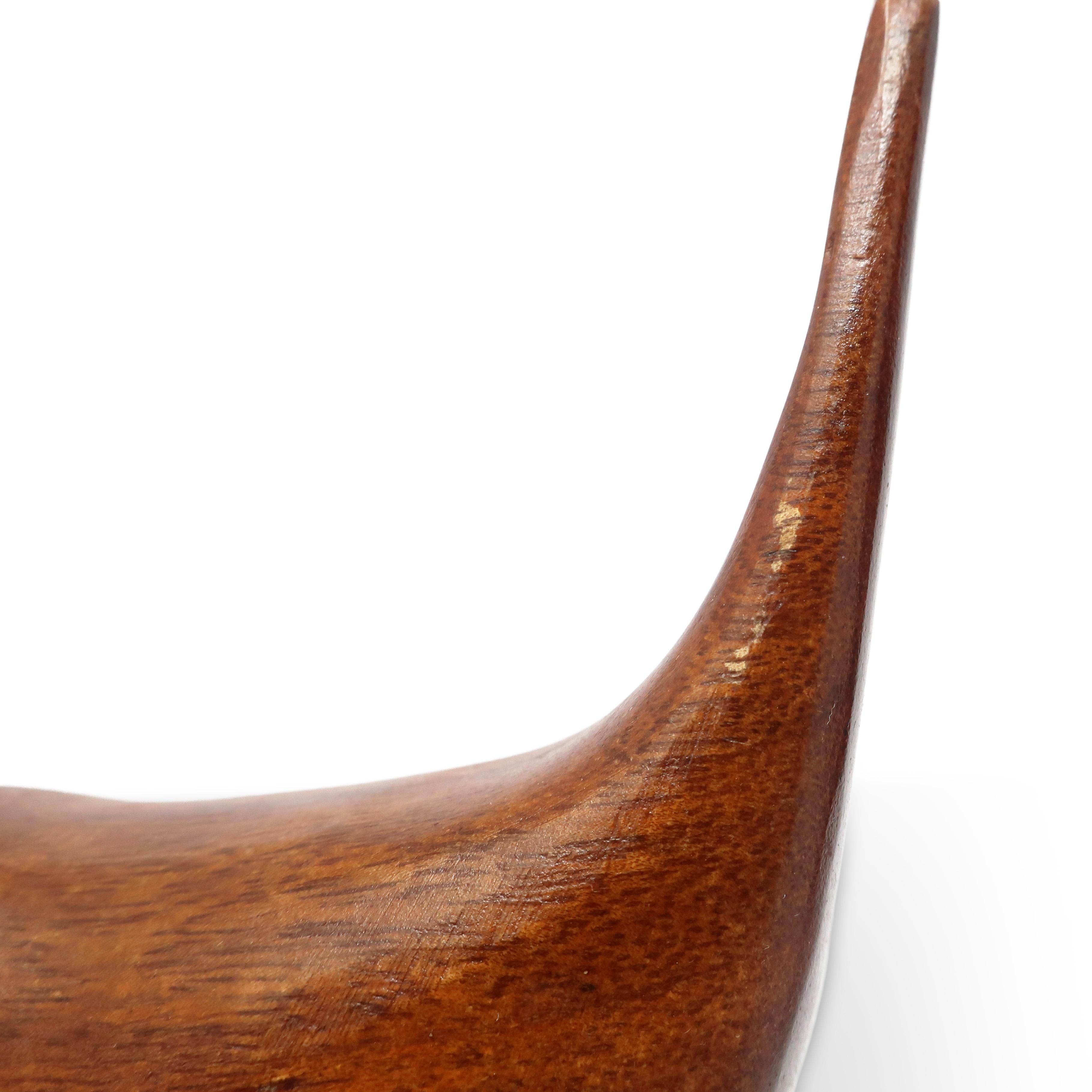 Pair of Danish Modern Teak and Brass Bird Sculptures 1