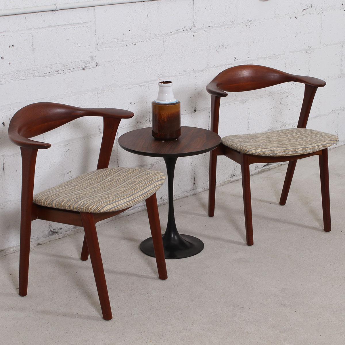 Pair of Danish Modern Teak Arm Chairs by Erik Kirkegaard 4