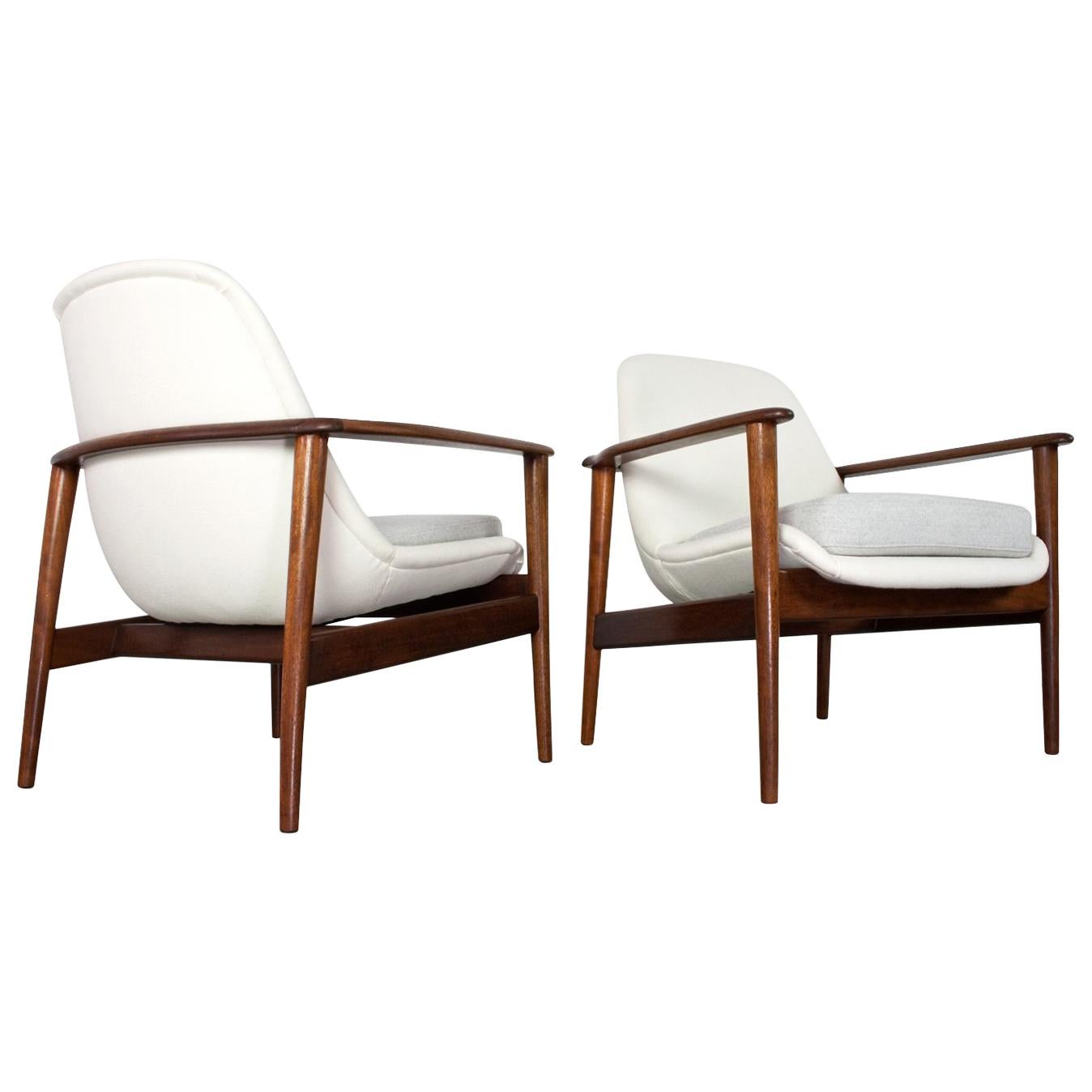 Pair of Danish Modern Teak Armchair in Style of Ib Kofod Larsen, 1950s