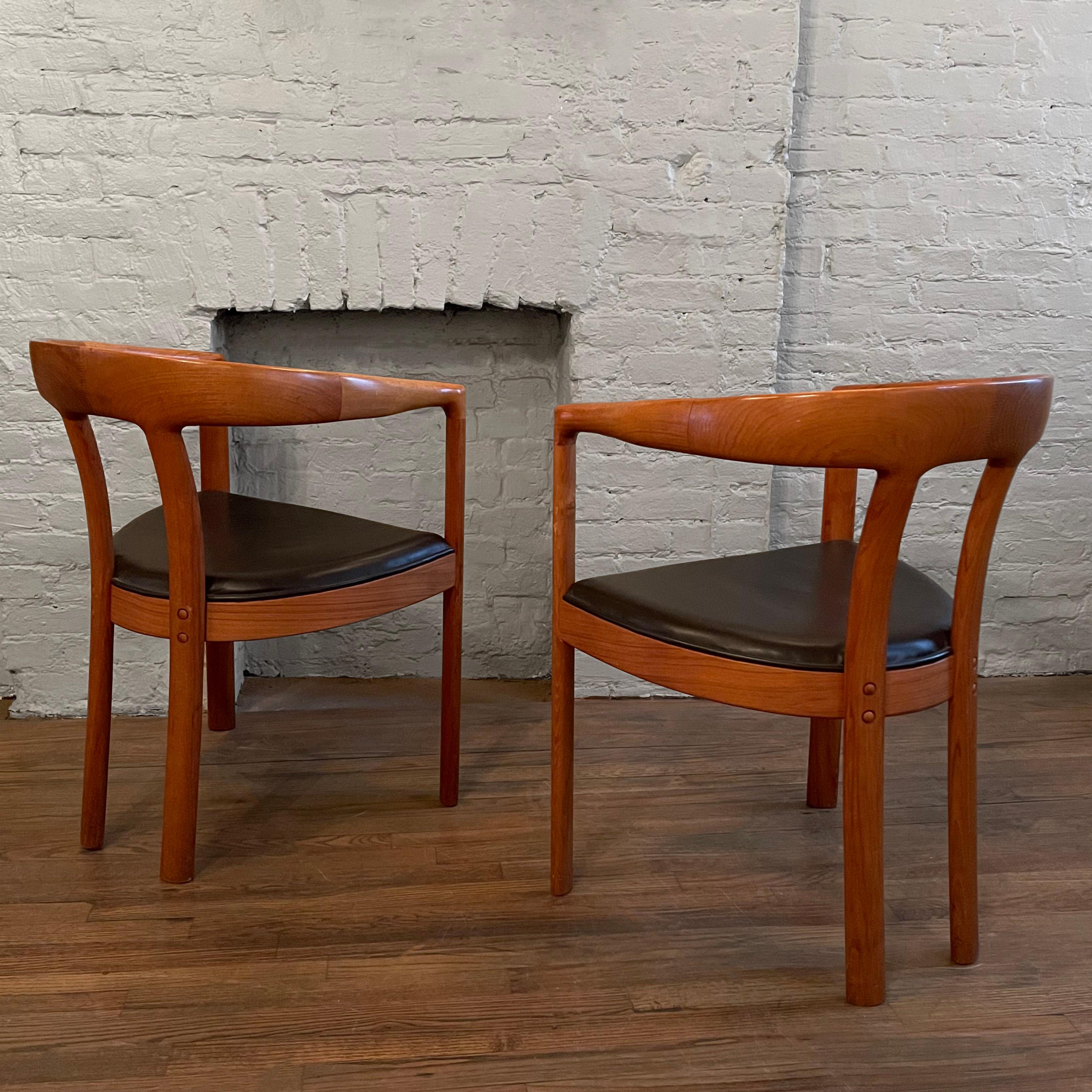 Pair of Danish Modern Teak Barrel Chairs 1