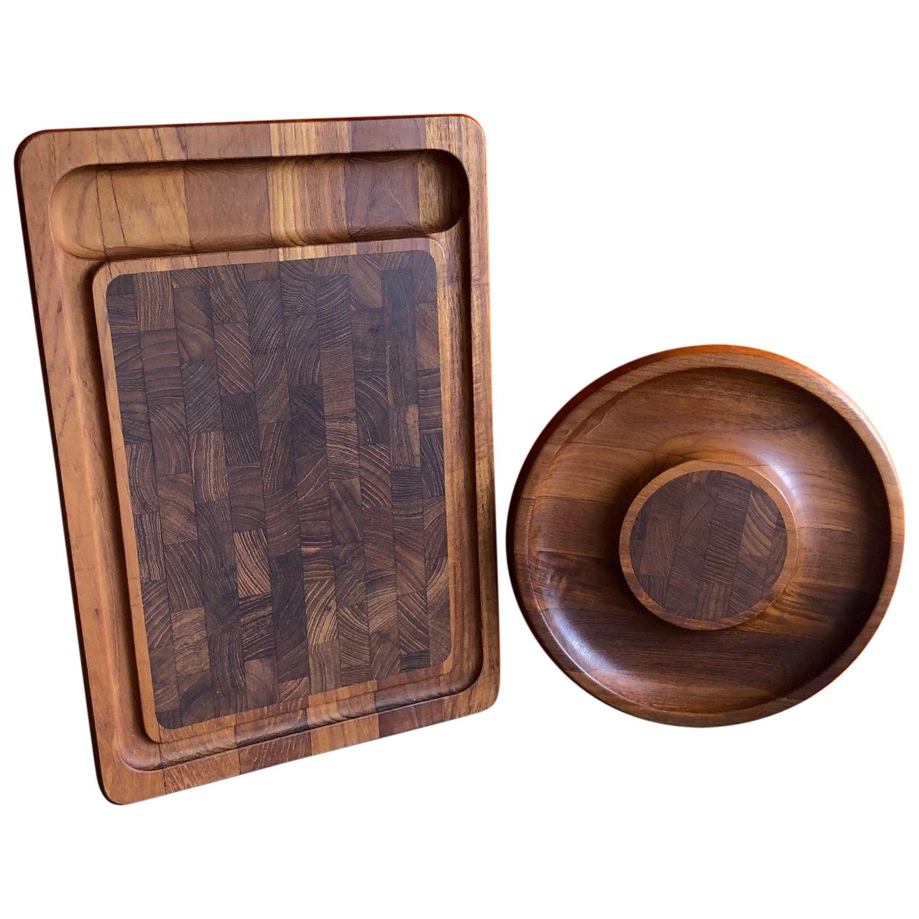 Pair of Danish Modern Teak Butcher Block Cutting Boards by Quistgaard for Dansk