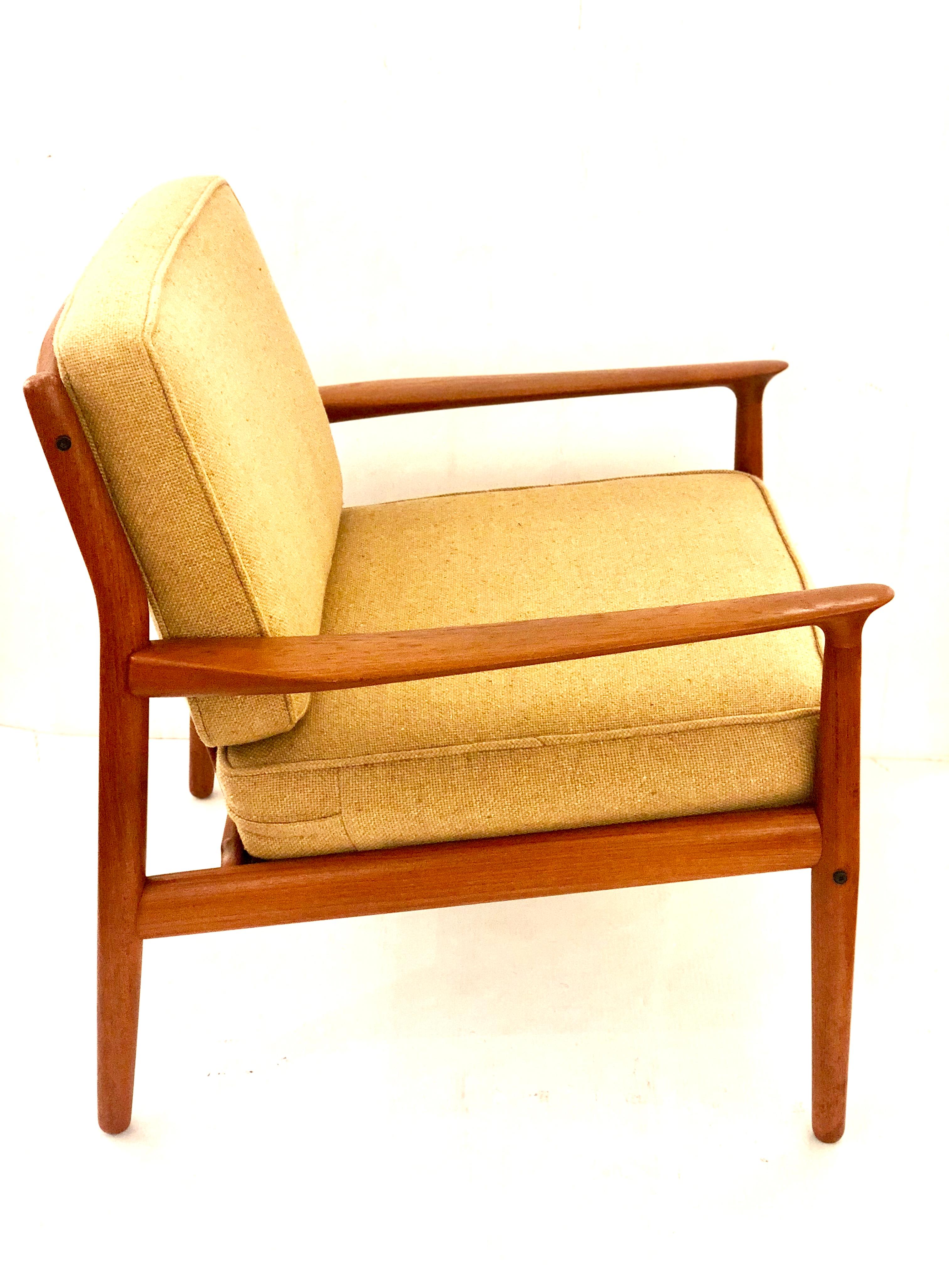 Scandinavian Modern Pair of Danish Modern Teak Club Chairs by Grete Jalk for Glostrup Mobelfabrik