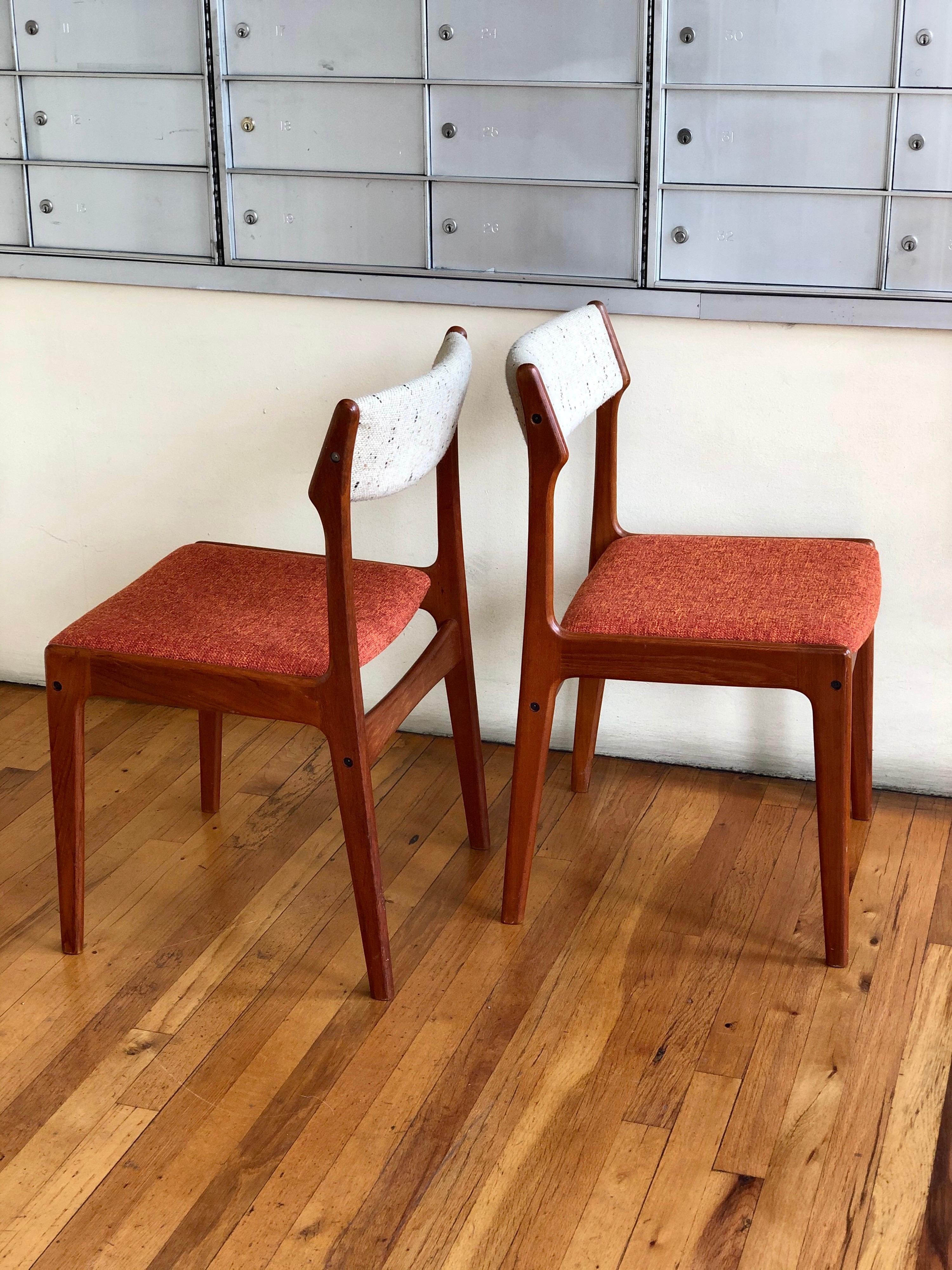 Scandinavian Modern Pair of Danish Modern Teak Dining Chairs by Erik Buch