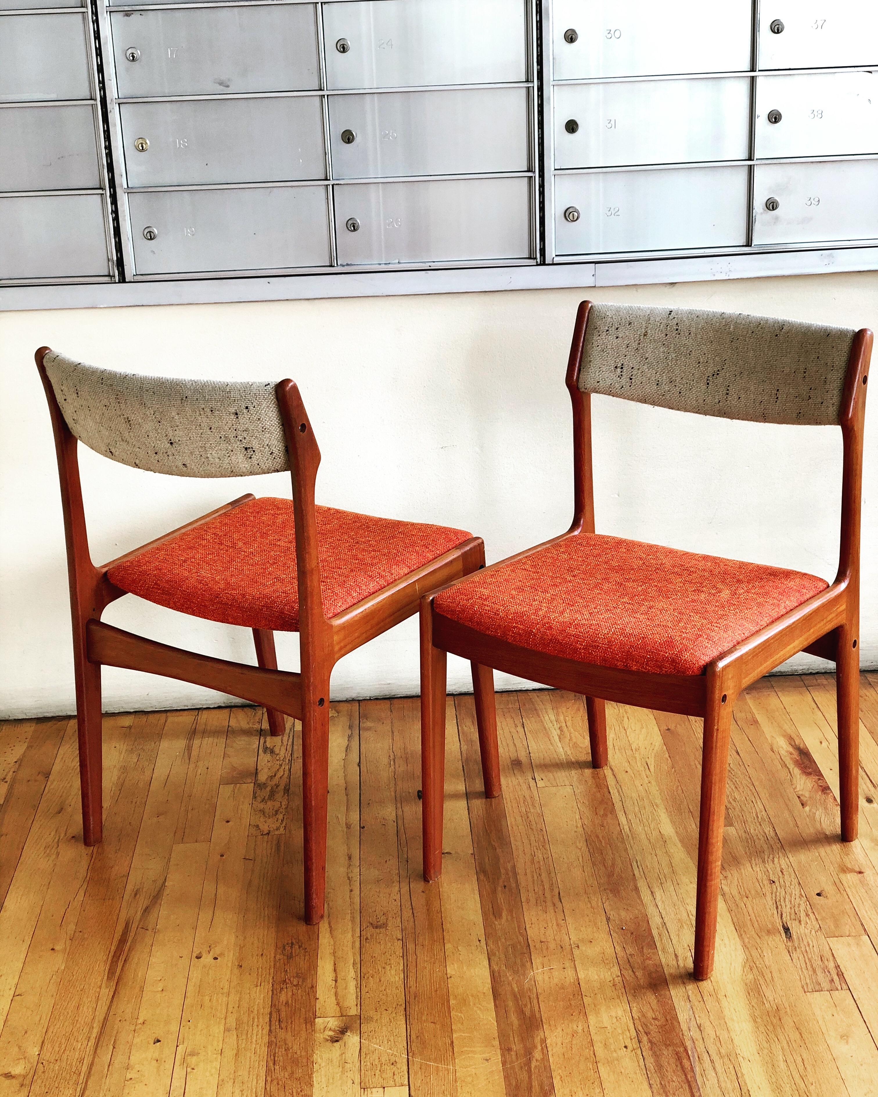 Pair of Danish Modern Teak Dining Chairs by Erik Buch In Good Condition In San Diego, CA
