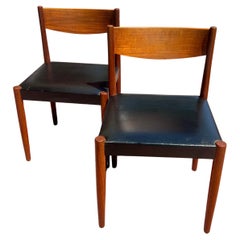 Pair of Danish Modern Teak dining Chairs by Hans Olsen For Frem Rojle