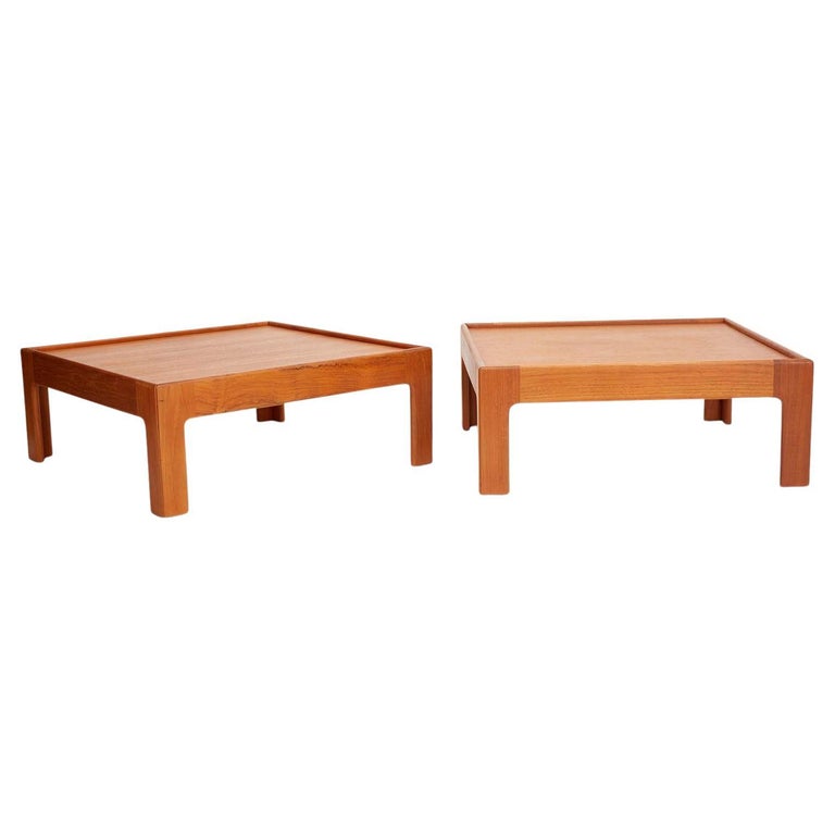 Pair of Danish Modern Teak End Tables For Sale at 1stDibs