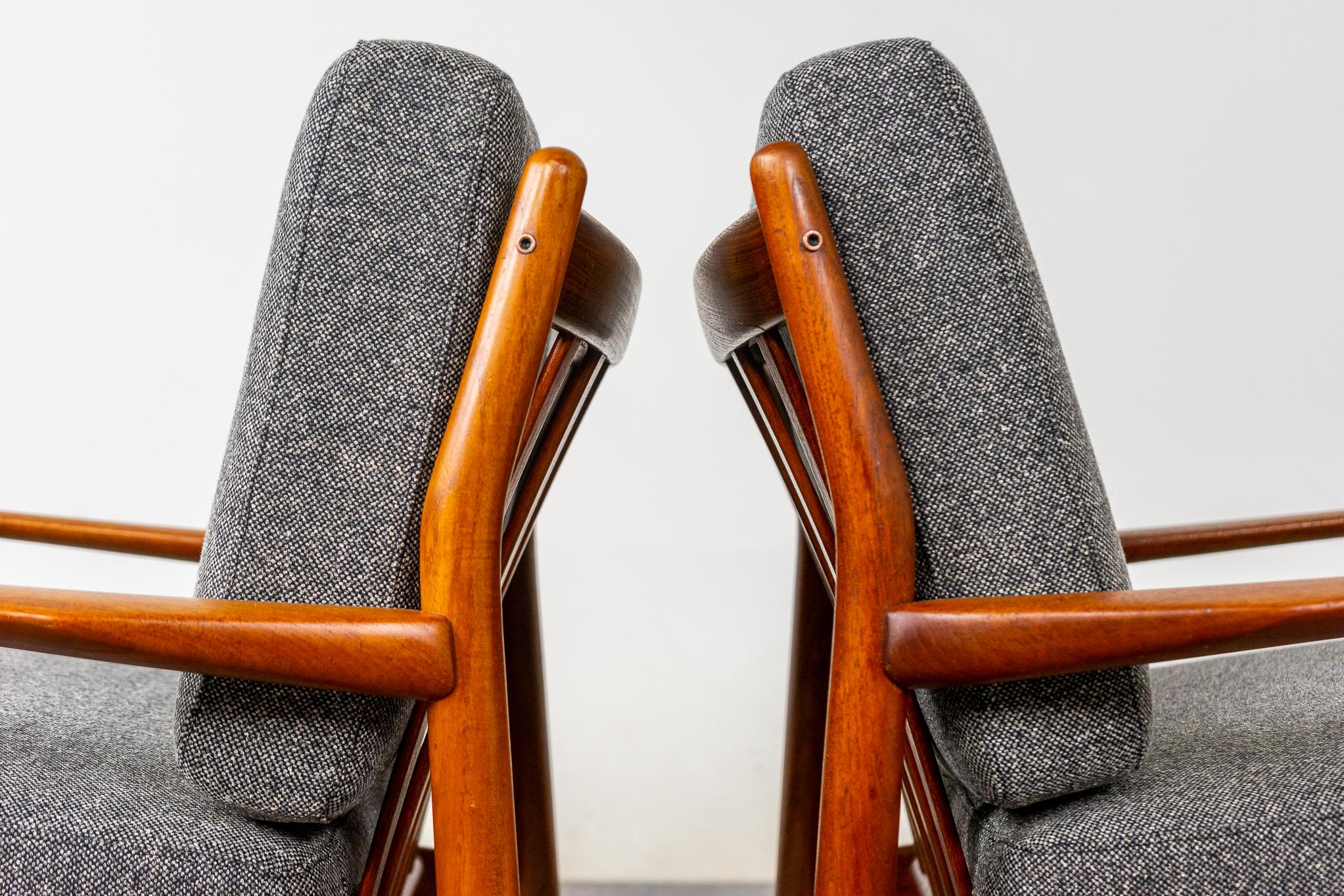 Mid-20th Century Pair of Danish Modern Teak Lounge Chairs, by Svend Erikson