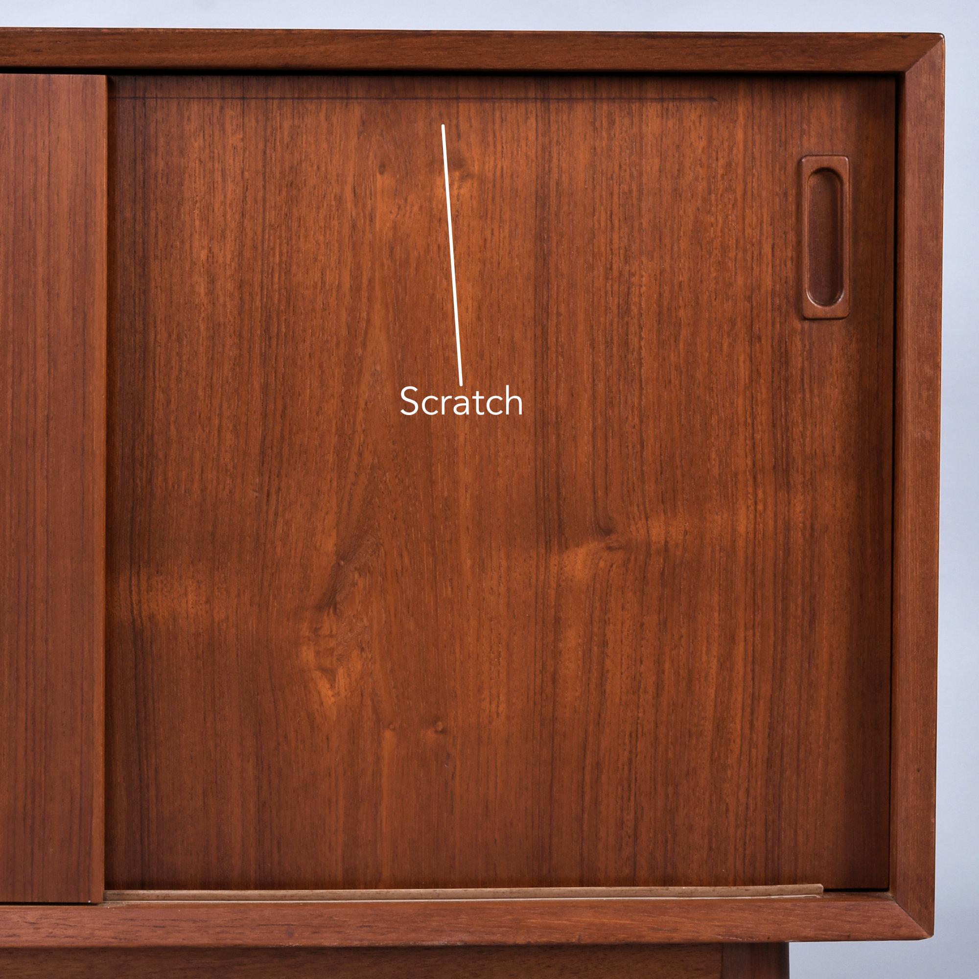 Pair of Danish Modern Teak Sliding Door Cabinets by Lyby Mobler For Sale 7