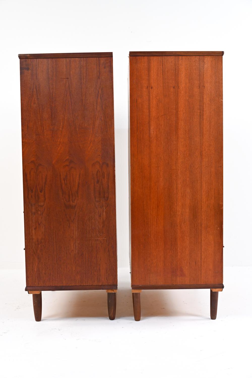 Pair of Danish Modern Teak Tallboy Dressers, c. 1960's For Sale 7