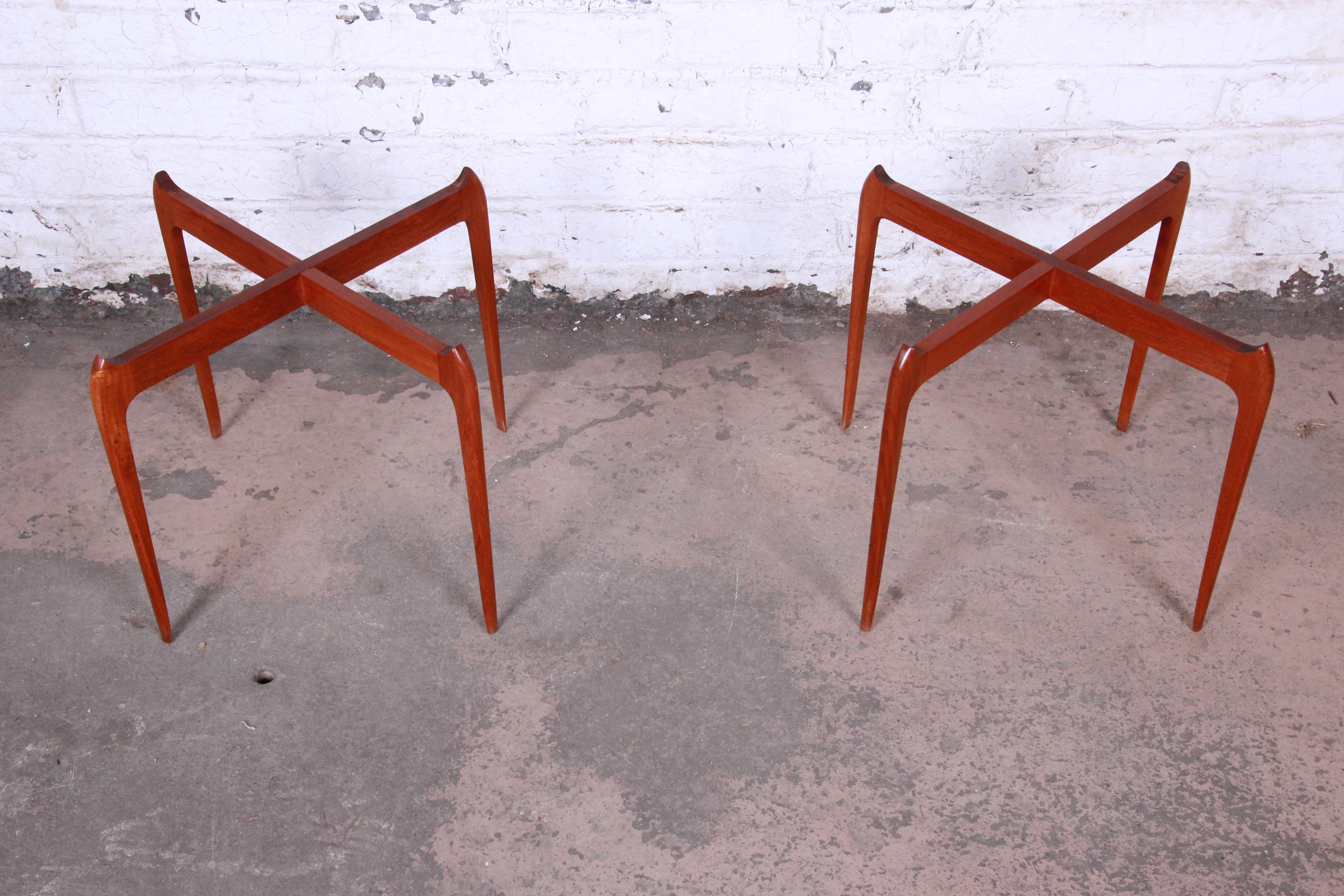 Pair of Danish Modern Teak Tray Tables by Moreddi 2
