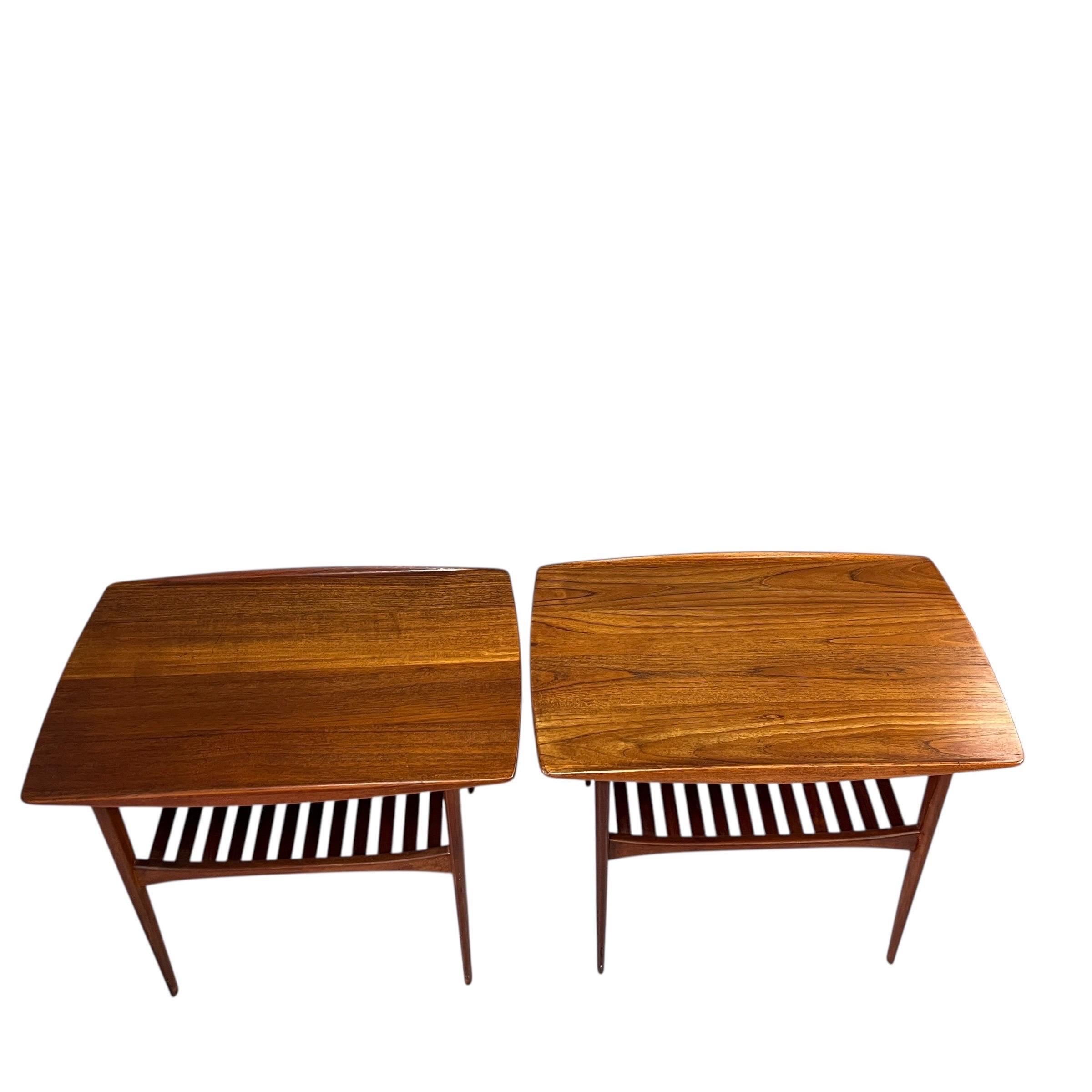 Mid-Century Modern Paire de tables d'appoint modernes danoises Tove Edvard Kindt-Larsen en teck en vente