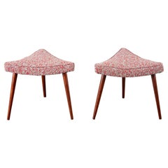 Pair of Danish Modern Triangle Ottomans in Raf Simons Atom Wool