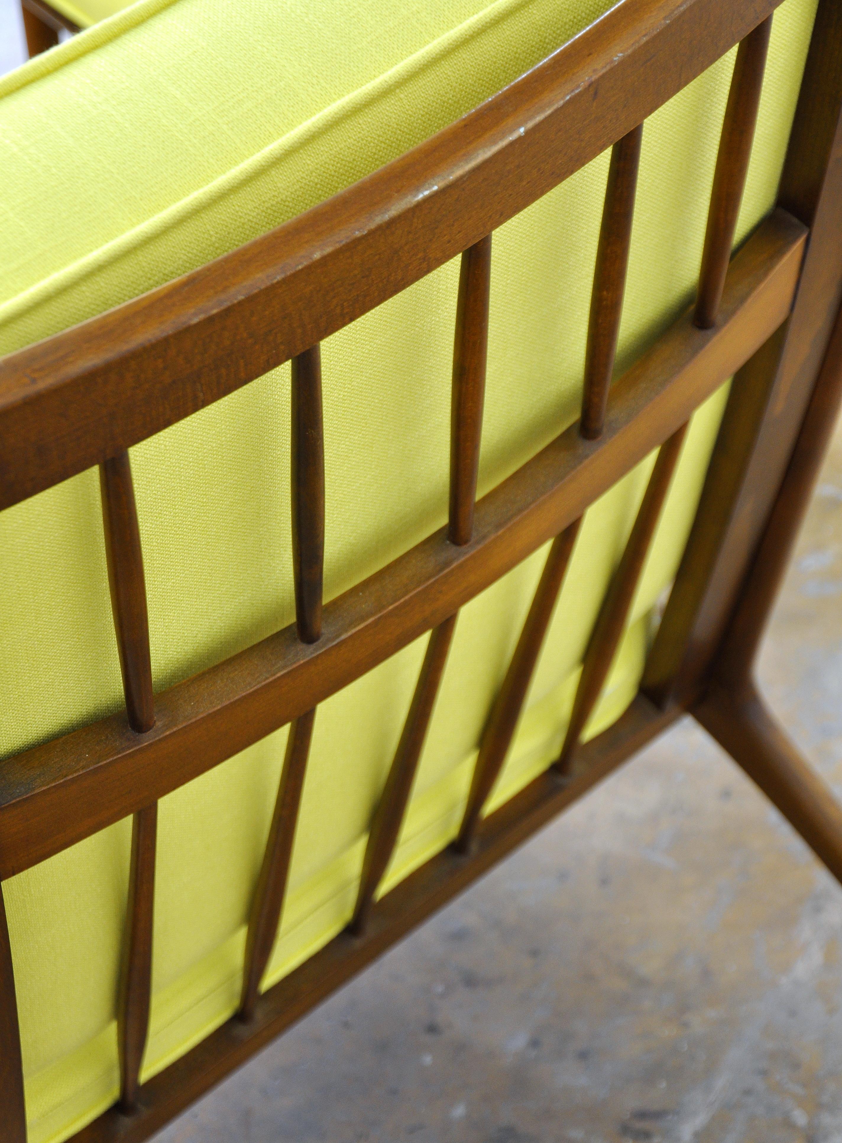 Pair of Danish Modern Yellow Lounge Chairs 5