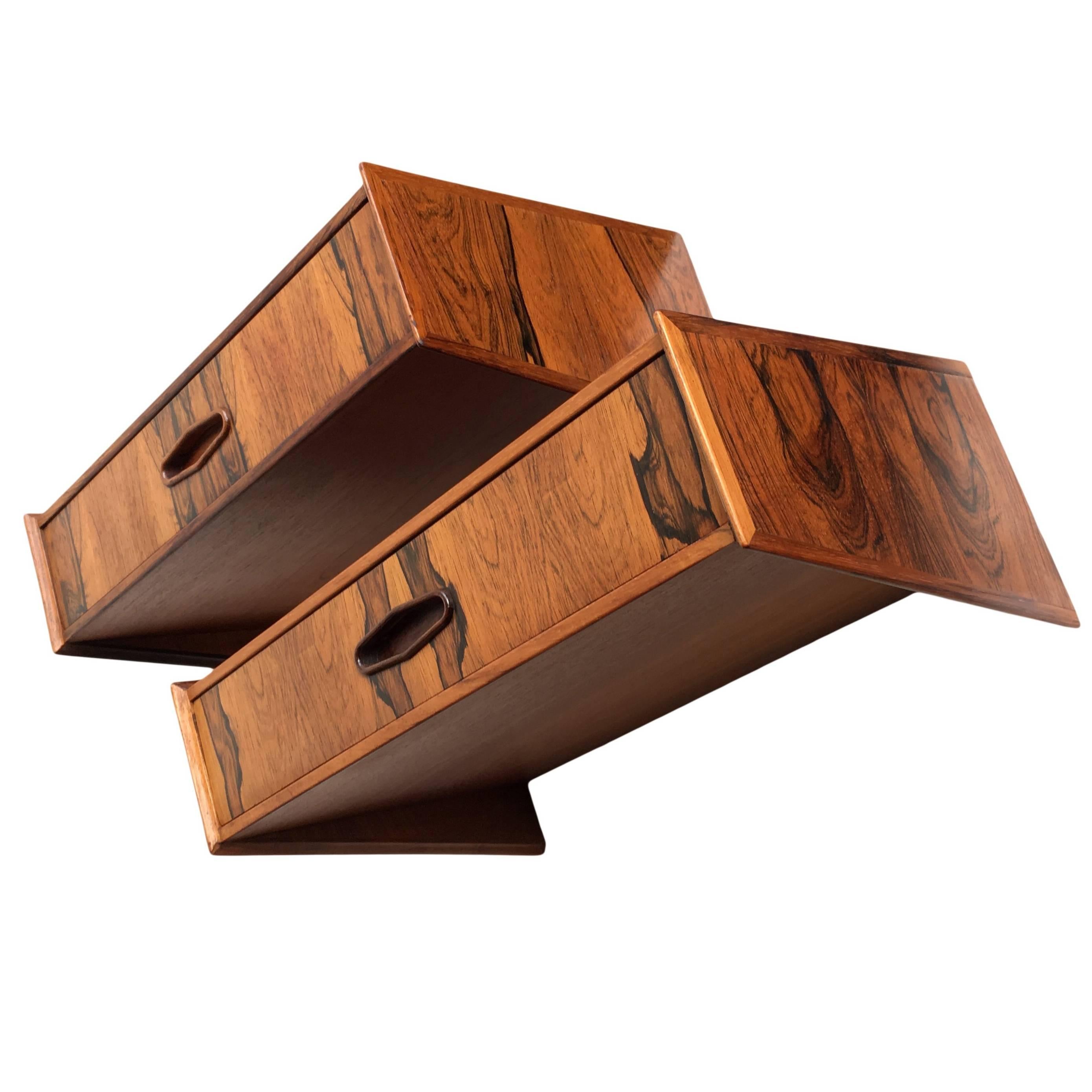 Pair of Danish Rosewood Midcentury Nightstands