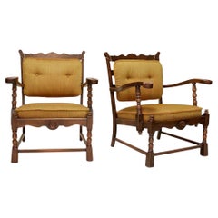 Pair of Danish Oak Arm Chairs