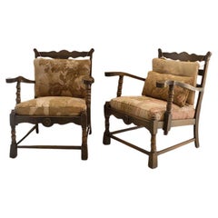 Pair of Danish Oak Arm Chairs