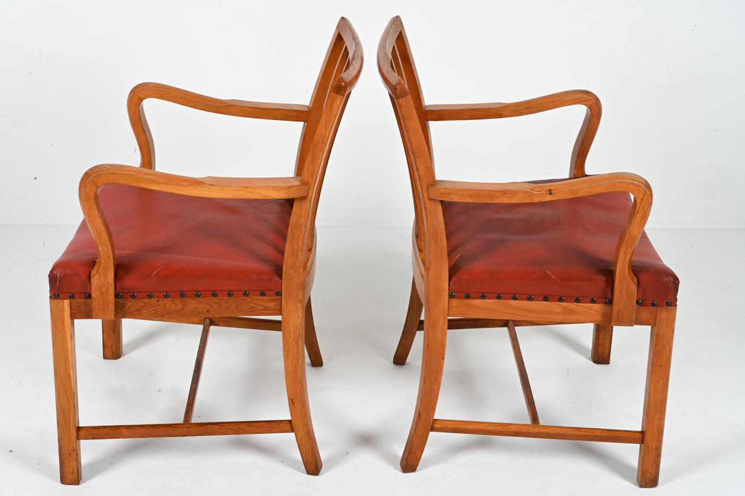 Paar dänische Eichen-Sessel, Steen Eiler Rasmussen zugeschrieben, ca. 1950er Jahre im Angebot 5