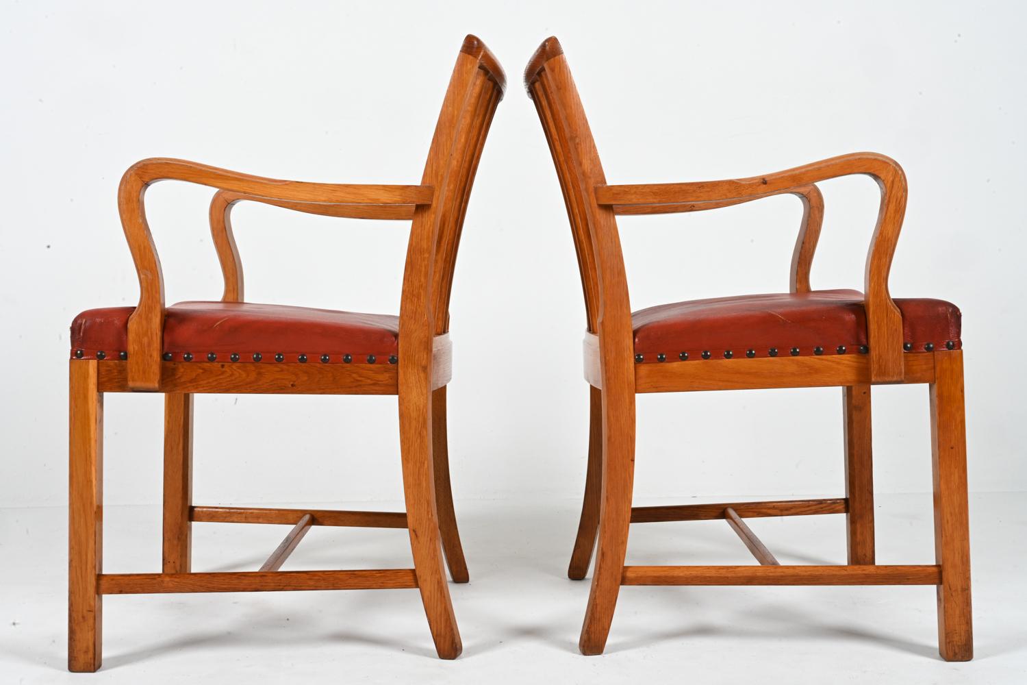 Paar dänische Eichen-Sessel, Steen Eiler Rasmussen zugeschrieben, ca. 1950er Jahre im Angebot 6