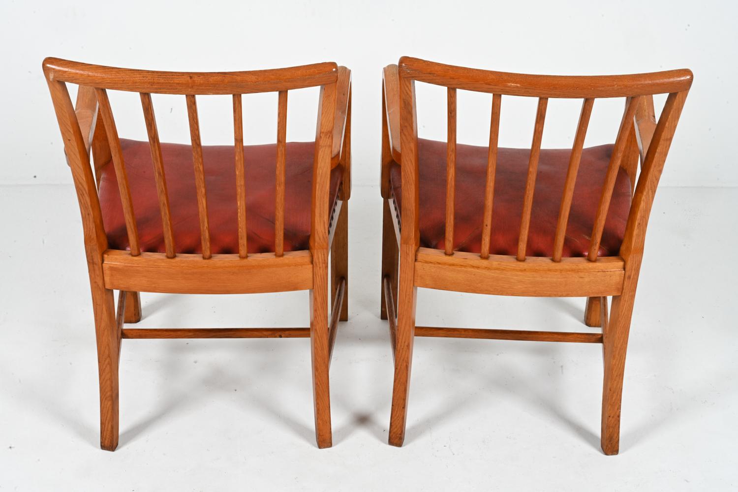 Paar dänische Eichen-Sessel, Steen Eiler Rasmussen zugeschrieben, ca. 1950er Jahre im Angebot 7