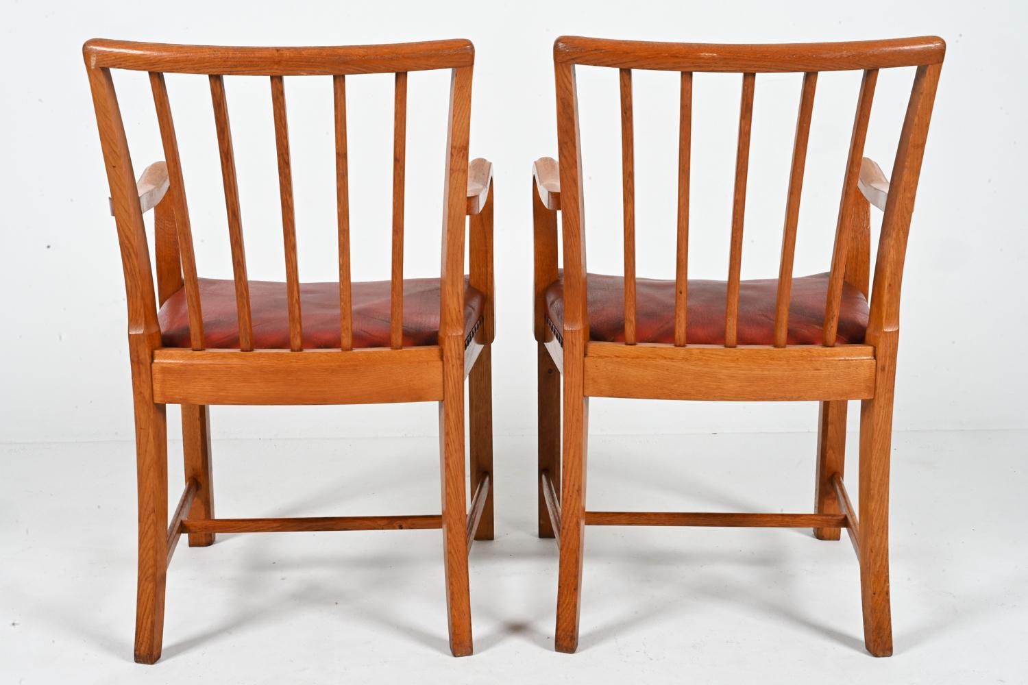 Paar dänische Eichen-Sessel, Steen Eiler Rasmussen zugeschrieben, ca. 1950er Jahre im Angebot 8