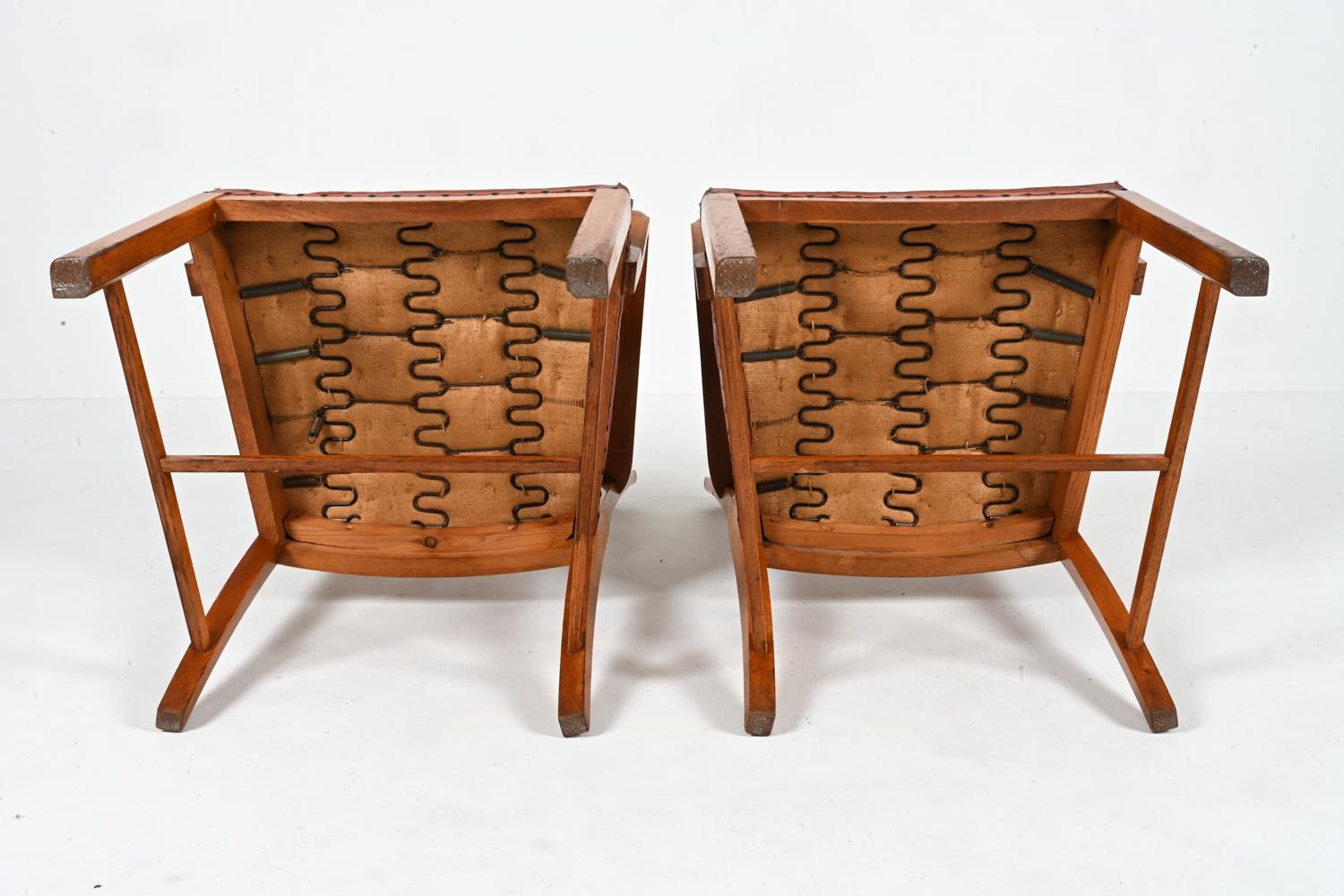 Paar dänische Eichen-Sessel, Steen Eiler Rasmussen zugeschrieben, ca. 1950er Jahre im Angebot 11