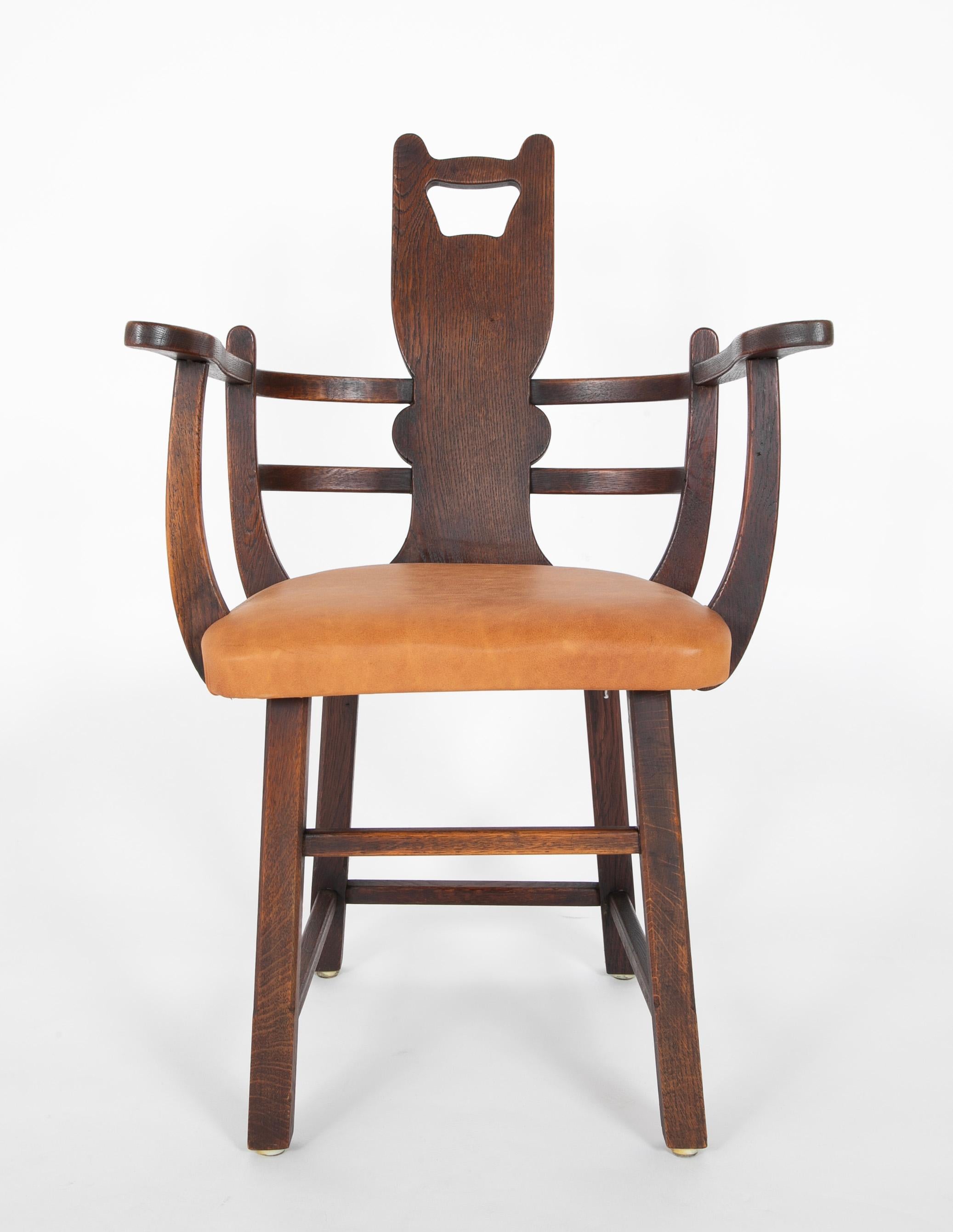 Paar rustikale dänische OAK Sessel (Arts and Crafts) im Angebot