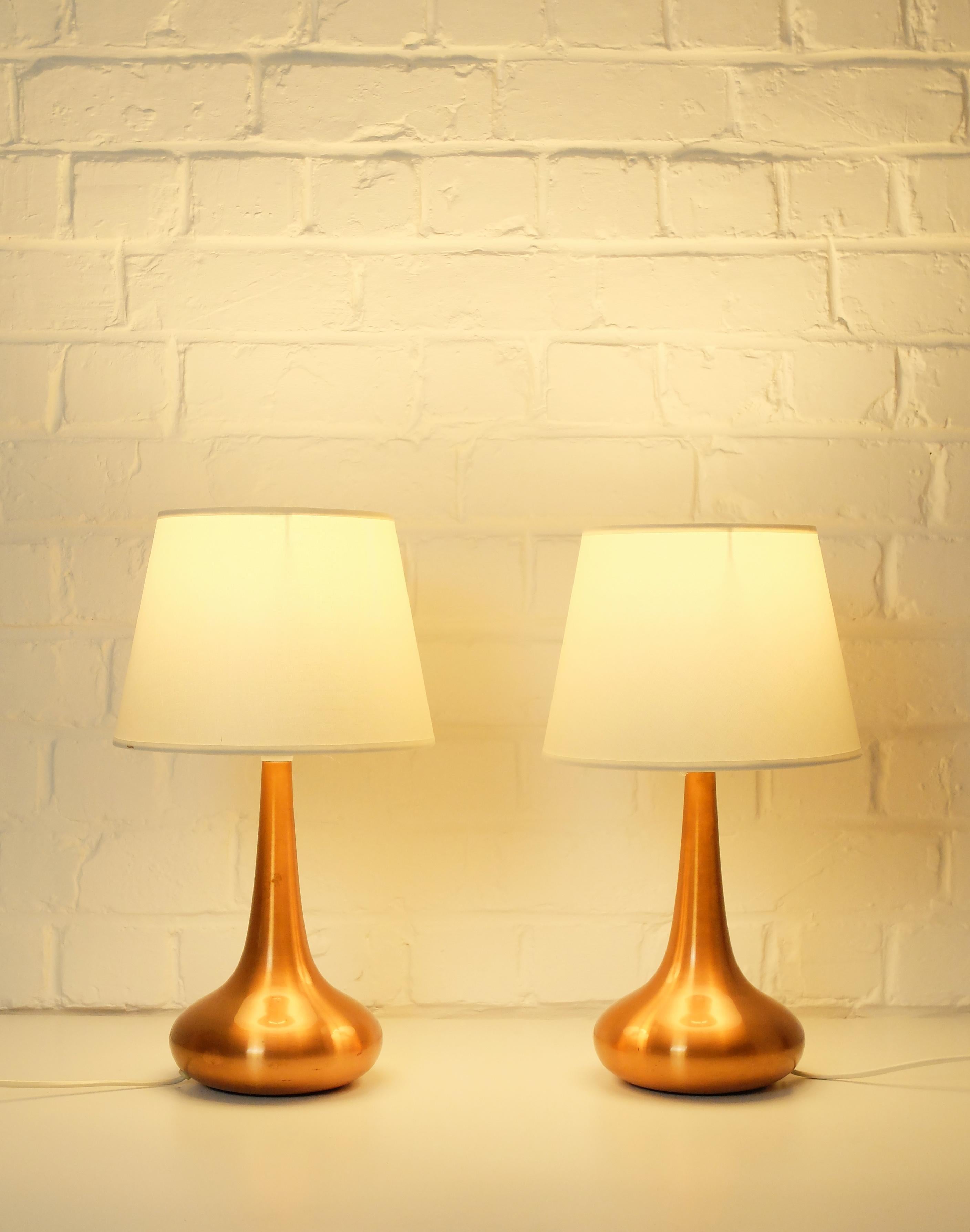 Pair of Danish Orient Table Lamps in Copper by Jo Hammerborg, Fog & Mørup, 1960s For Sale 3