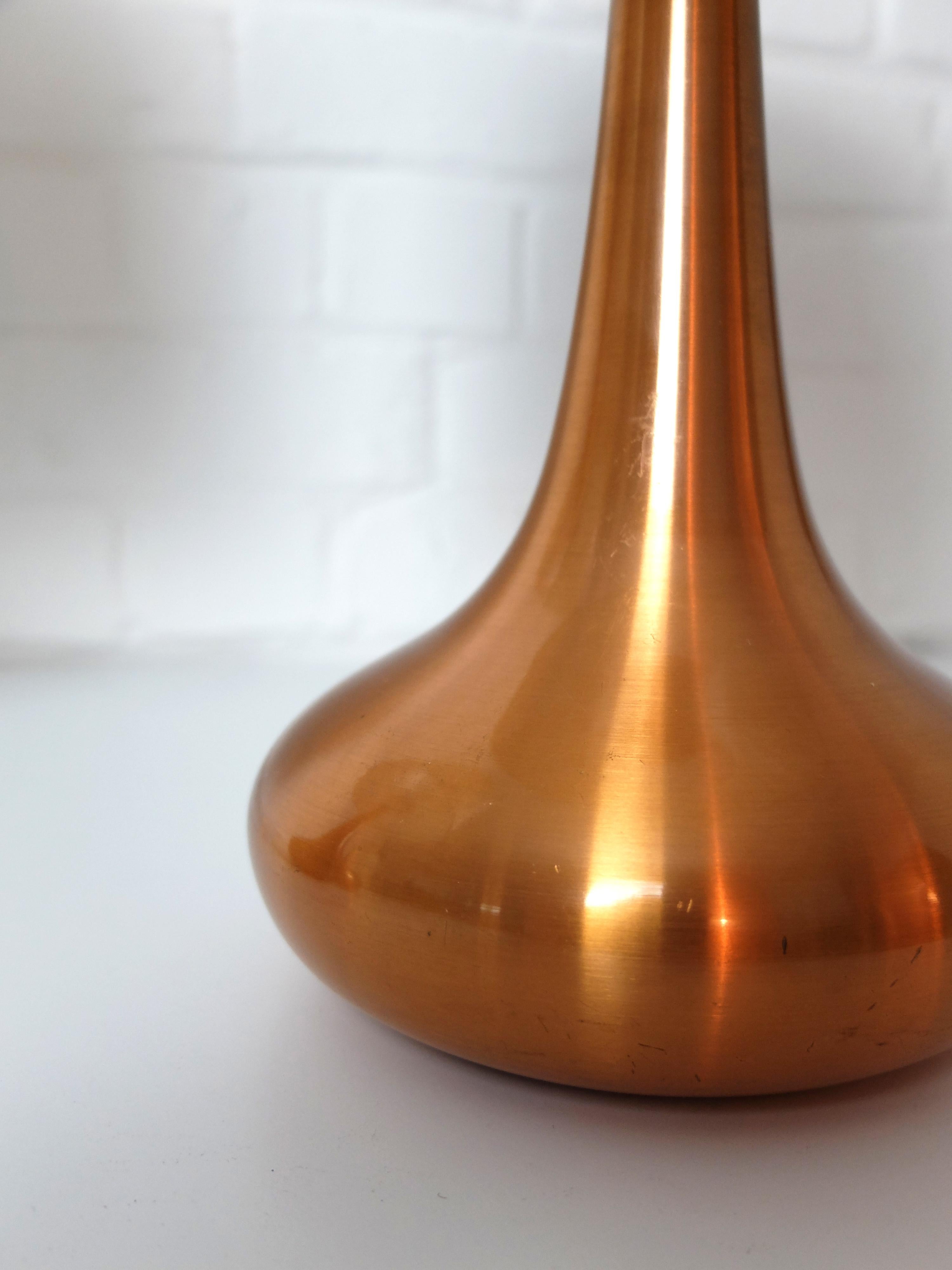 Pair of Danish Orient Table Lamps in Copper by Jo Hammerborg, Fog & Mørup, 1960s For Sale 5