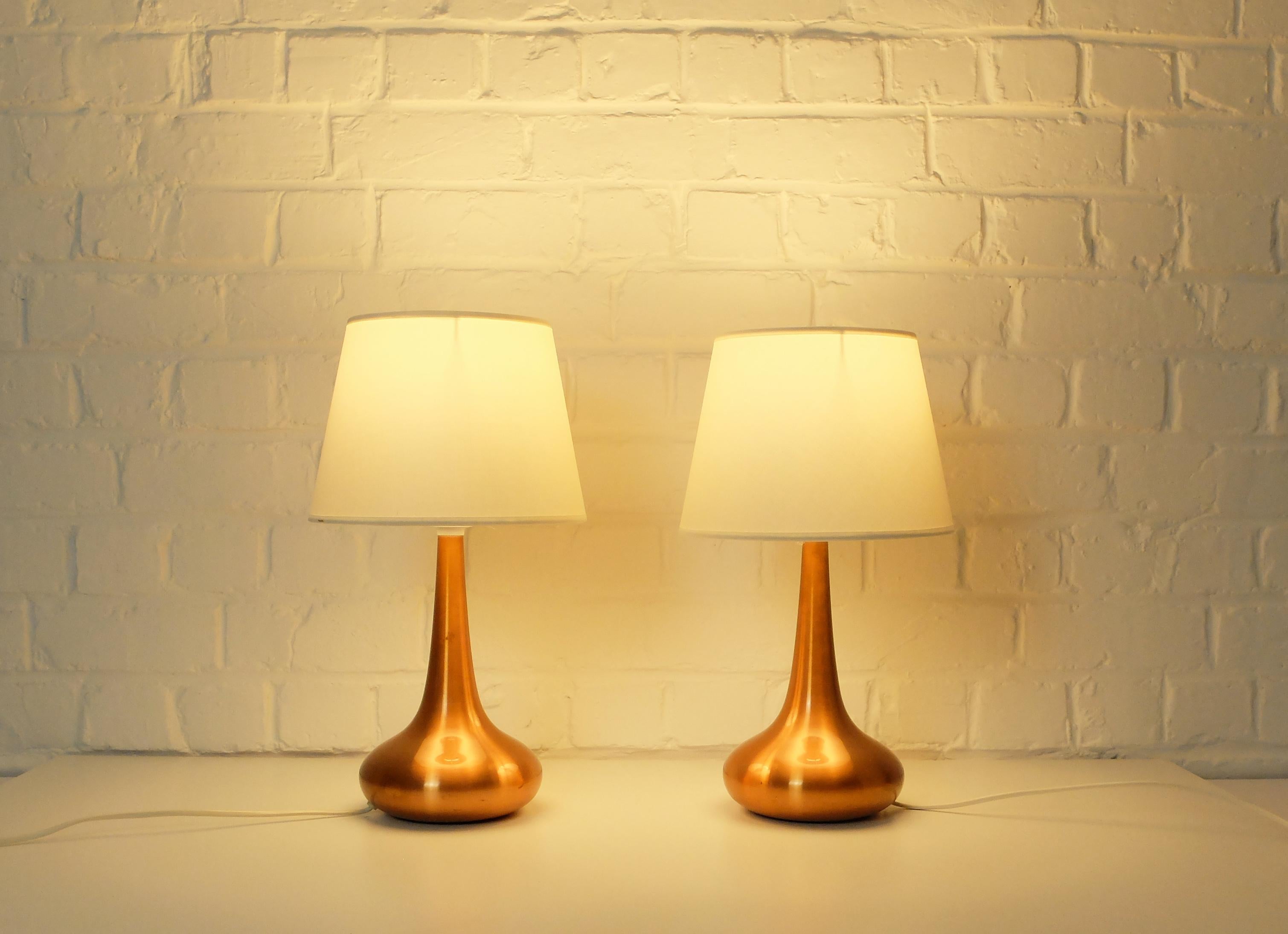 20th Century Pair of Danish Orient Table Lamps in Copper by Jo Hammerborg, Fog & Mørup, 1960s For Sale