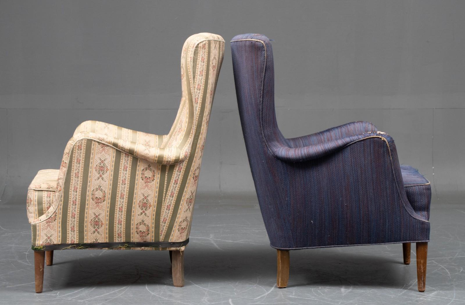 Scandinavian Modern Pair of Danish Peter Hvidt Attributed Lounge Chairs 