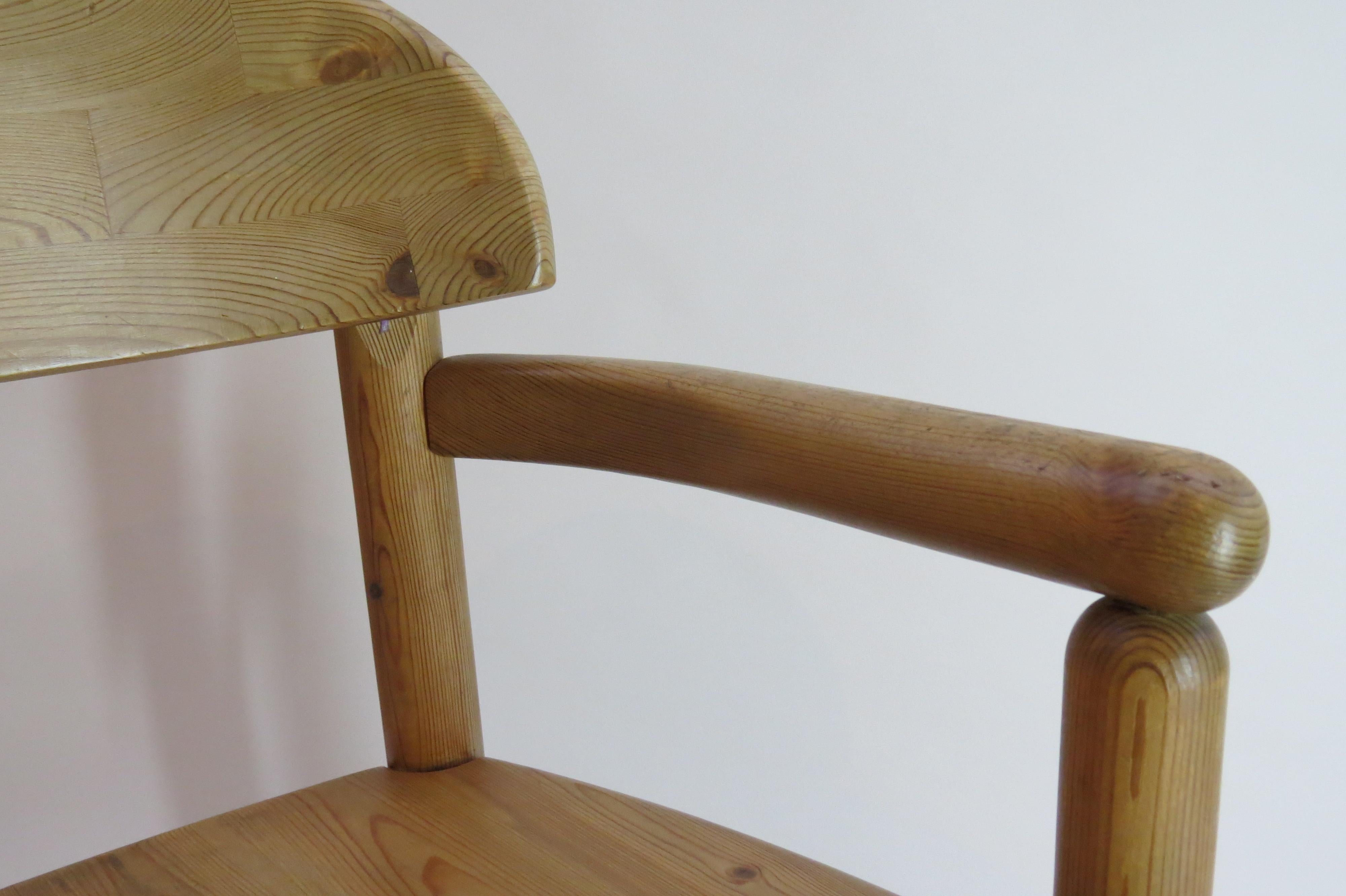 Pair of Danish Pine Carver Dining Chairs by Rainer Daumiller for Hirtshals 1970s 4