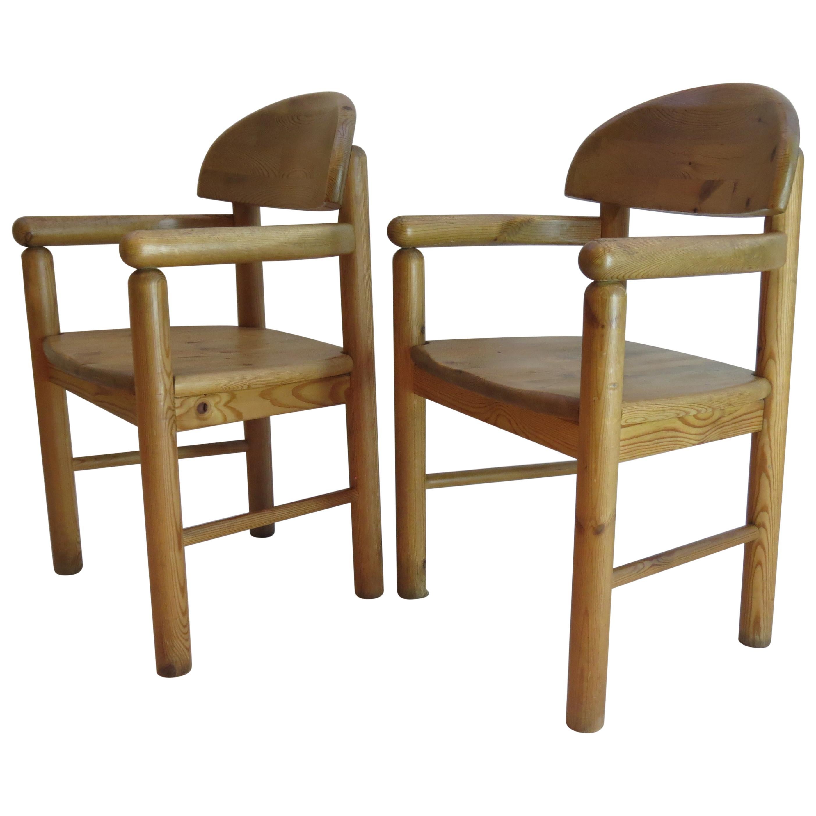Pair of Danish Pine Carver Dining Chairs by Rainer Daumiller for Hirtshals 1970s