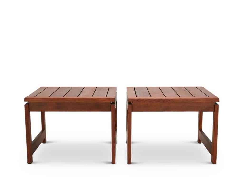 Mid-Century Modern Pair of Danish Pine End Tables