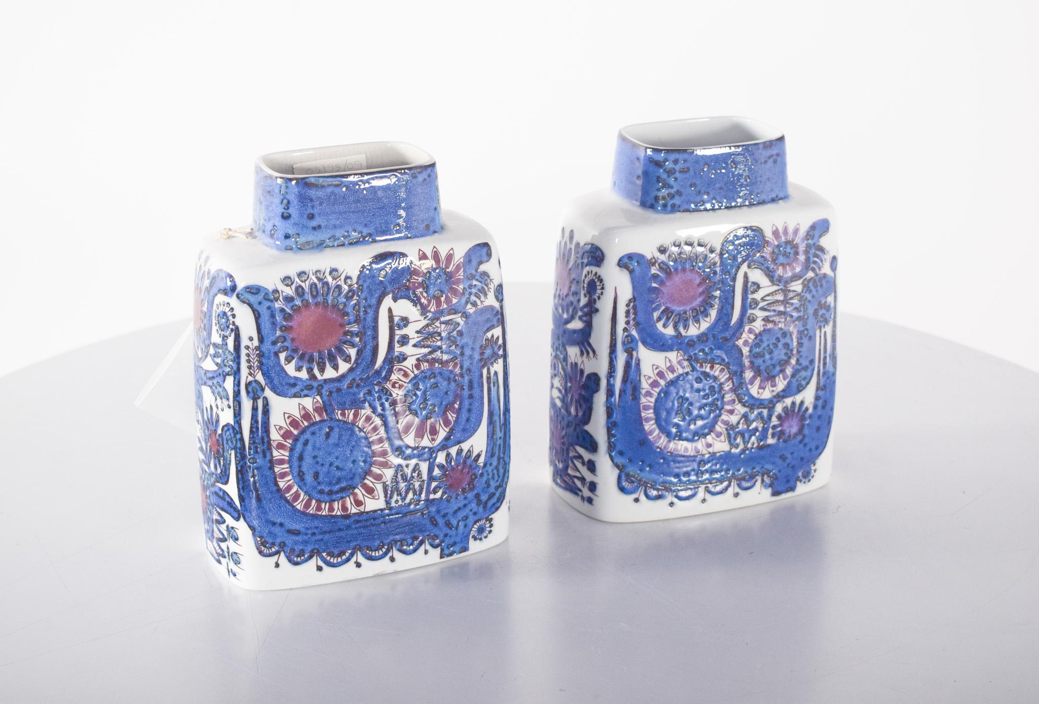 Mid-Century moderno Coppia di vasi in ceramica danese, Royal Copenhagen Tenera in vendita