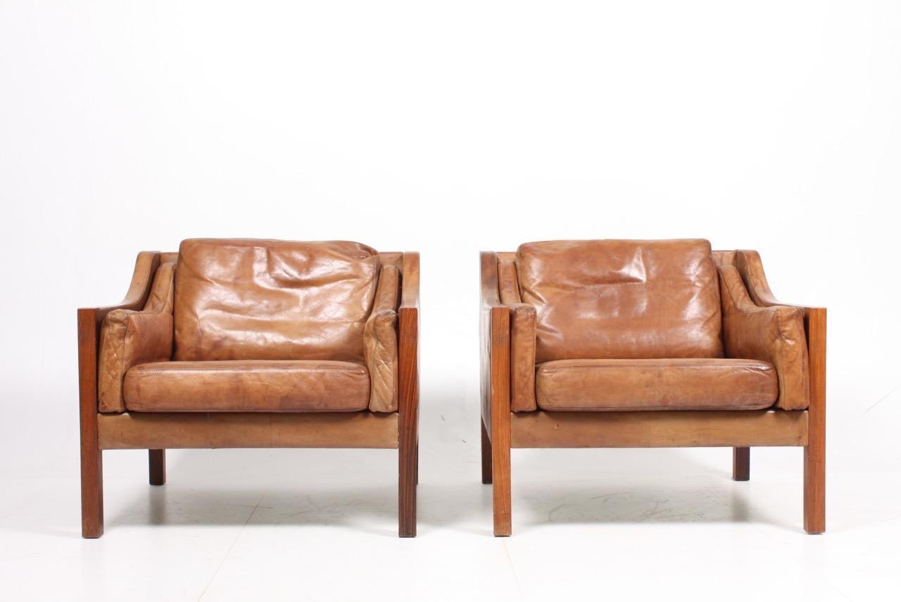 Scandinavian Modern Pair of Danish Pristine Lounge Chairs