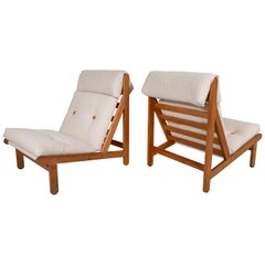 Pair of Danish "Rag" Easy Lounge Chairs by Bernt Petersen