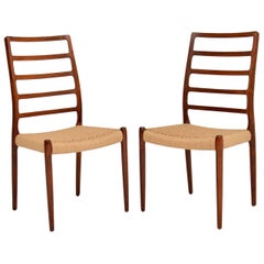 Pair of Danish 82 Chairs by Niels Moller Vintage, 1960s