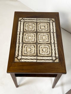 Pair of Danish Rosewood and Tile End Tables Circa 1960s