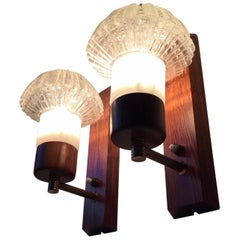 Pair of Danish Brass & Glass Sconces by J. Sommer, 1960s