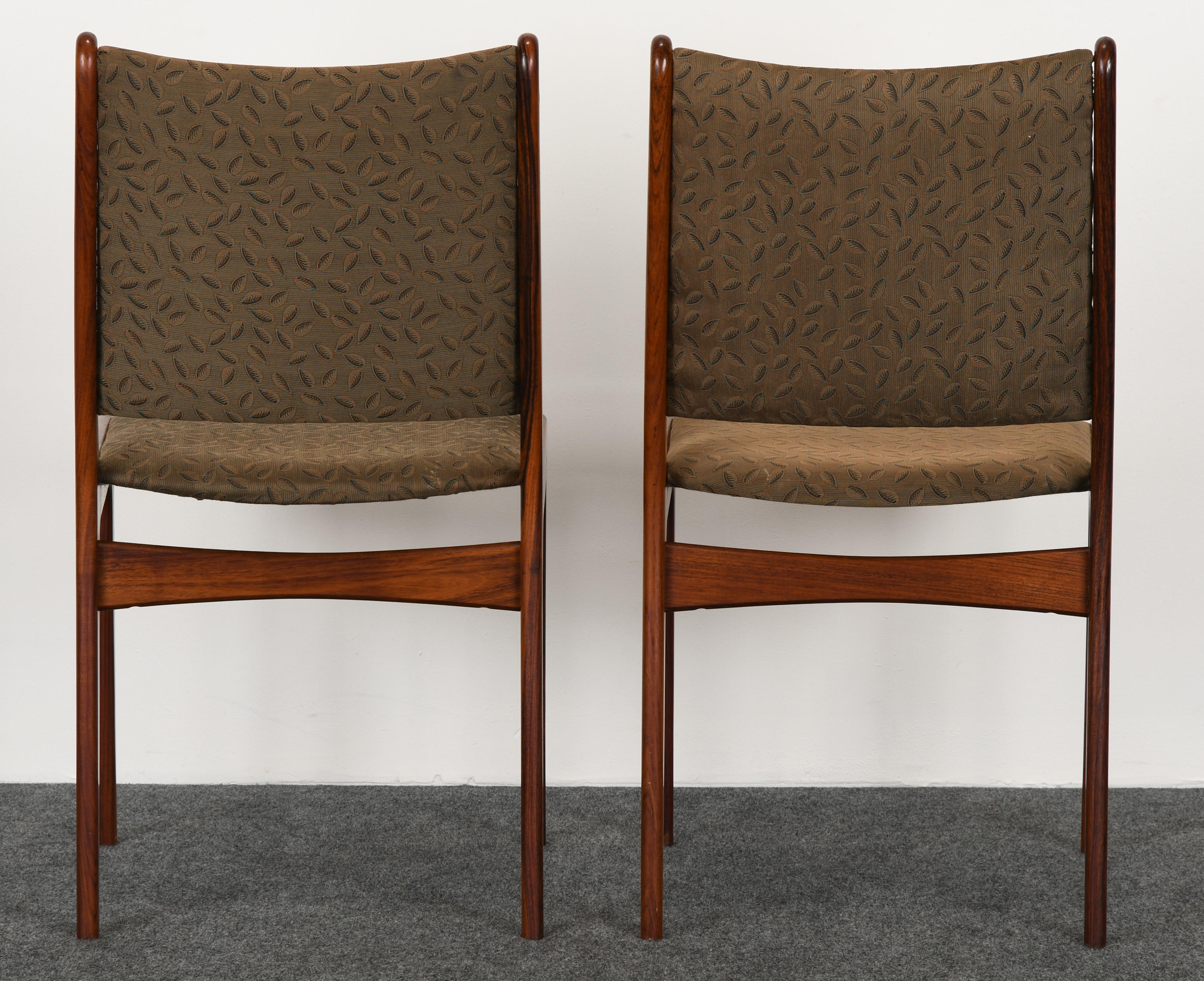 Mid-20th Century Pair of Danish Rosewood Chairs by Johannes Andersen for Uldum Mobelfabrik, 1960s