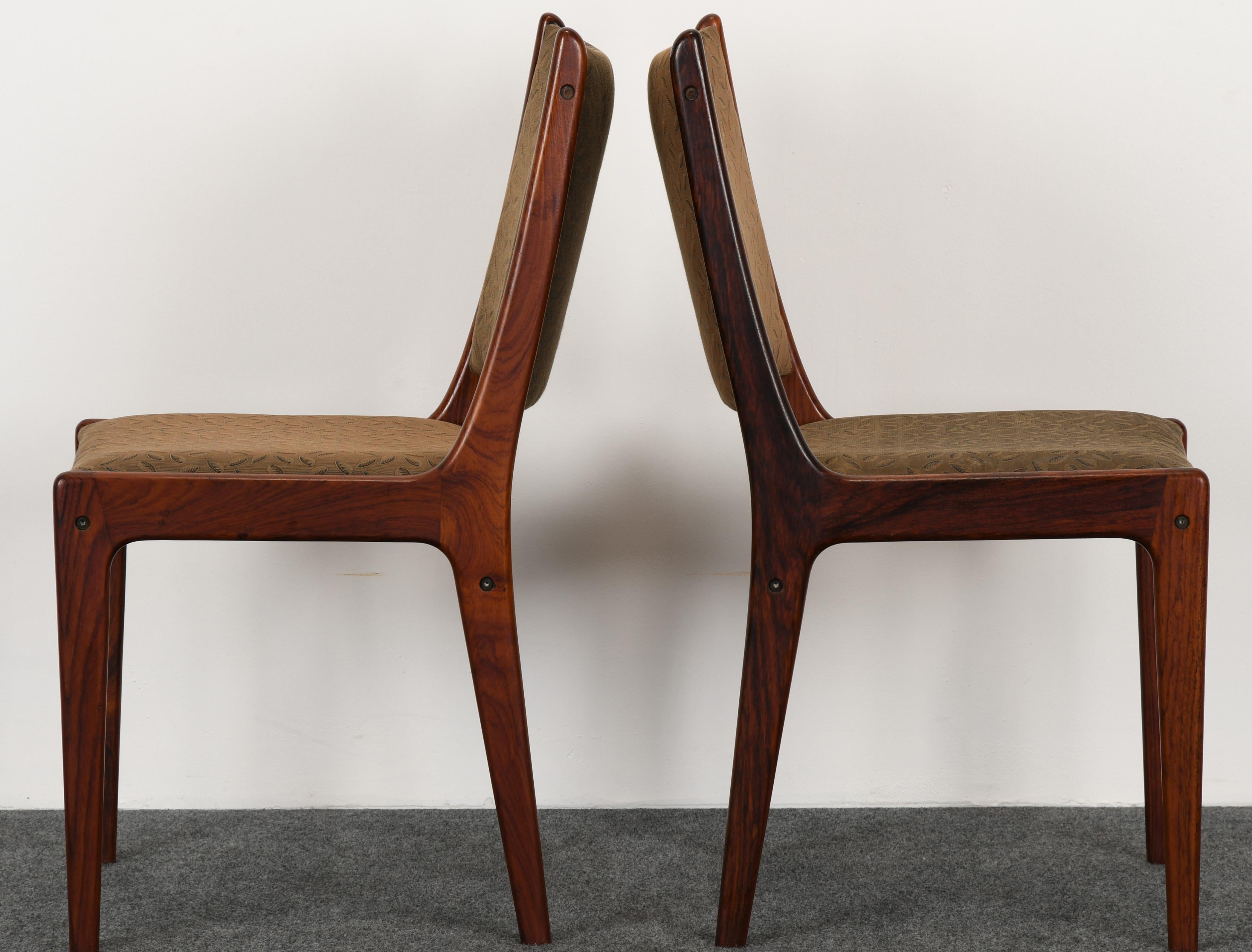 Upholstery Pair of Danish Rosewood Chairs by Johannes Andersen for Uldum Mobelfabrik, 1960s