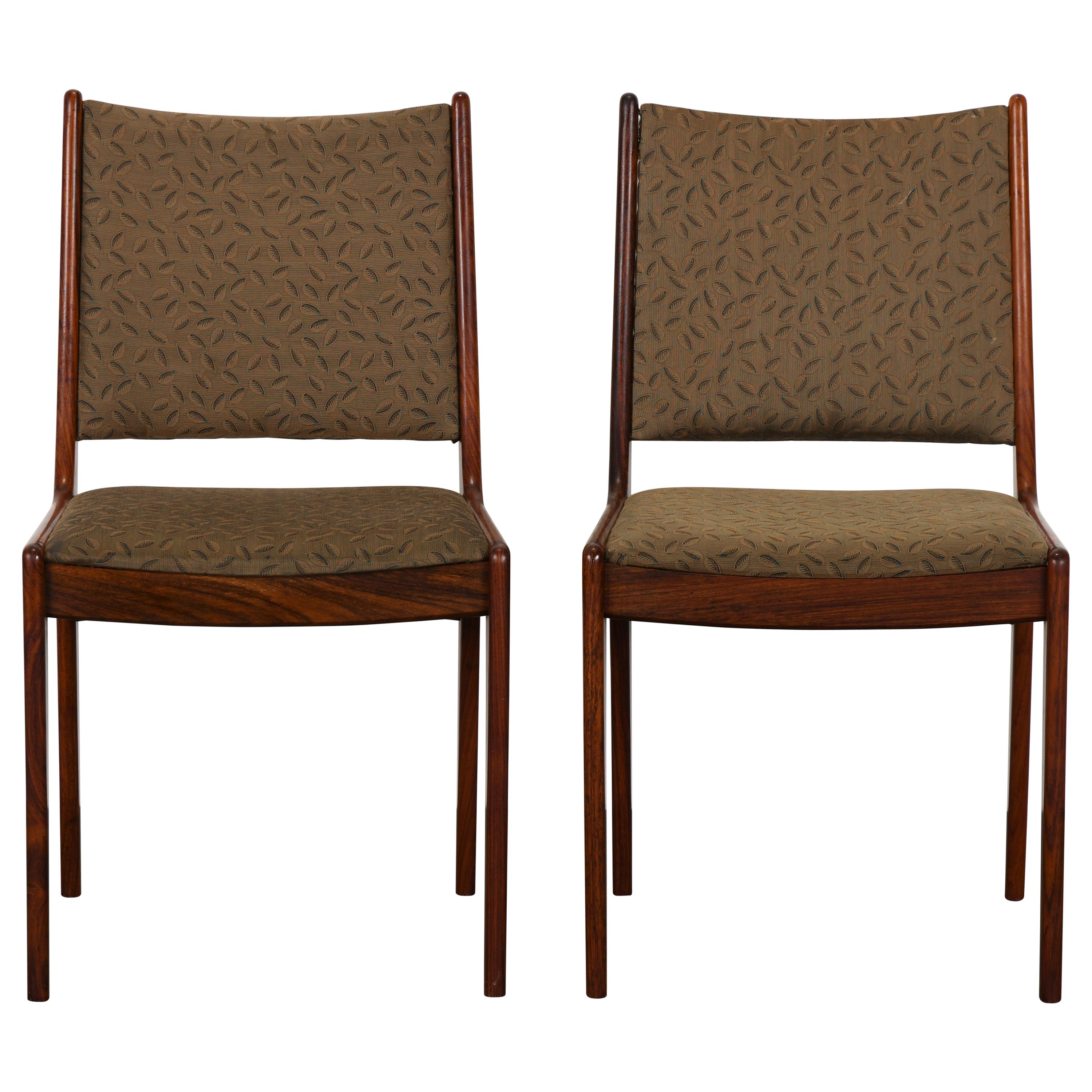 Pair of Danish Rosewood Chairs by Johannes Andersen for Uldum Mobelfabrik, 1960s