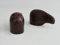 Pair of Danish Rosewood Modernist Salt Pepper Shakers