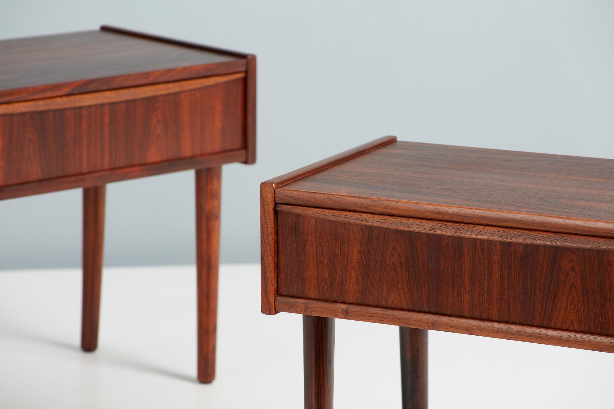 Pair of Danish Rosewood Nightstands, circa 1960 For Sale 1