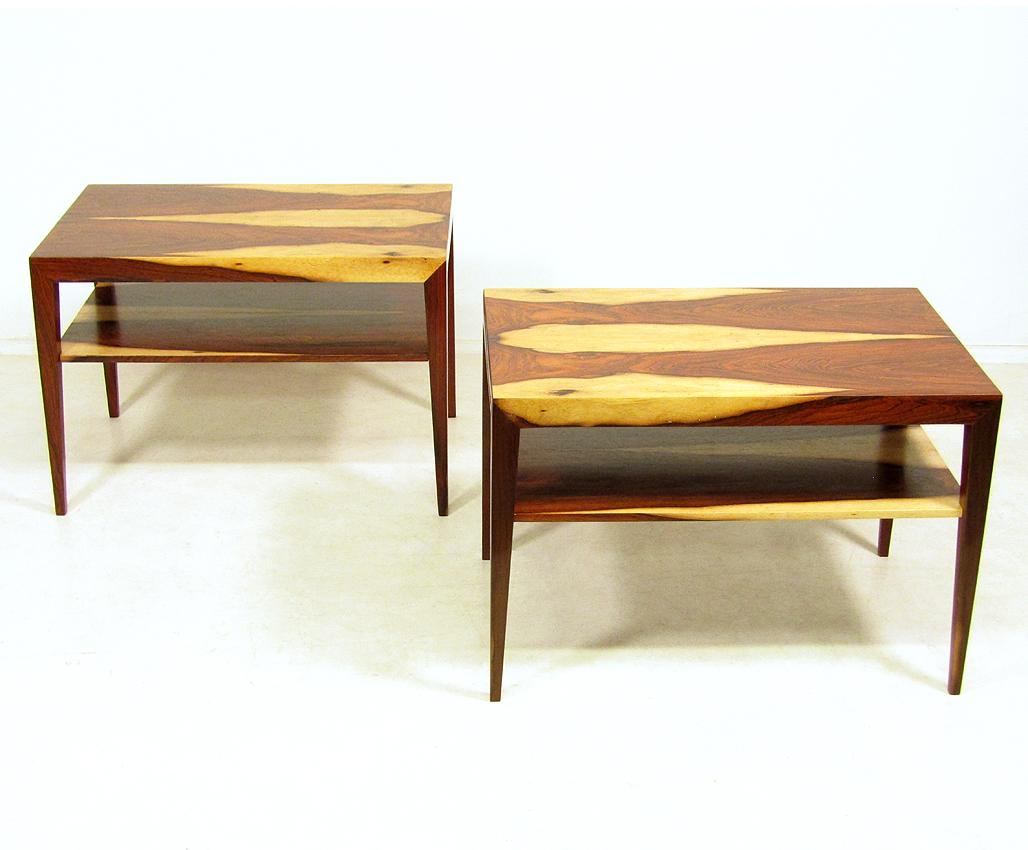Pair of Danish Rosewood Side Tables by Severin Hansen for Haslev 5