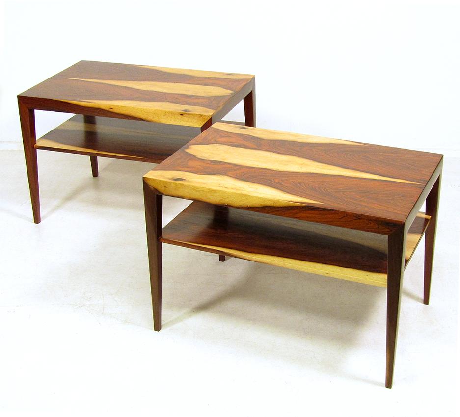 Pair of Danish Rosewood Side Tables by Severin Hansen for Haslev 2