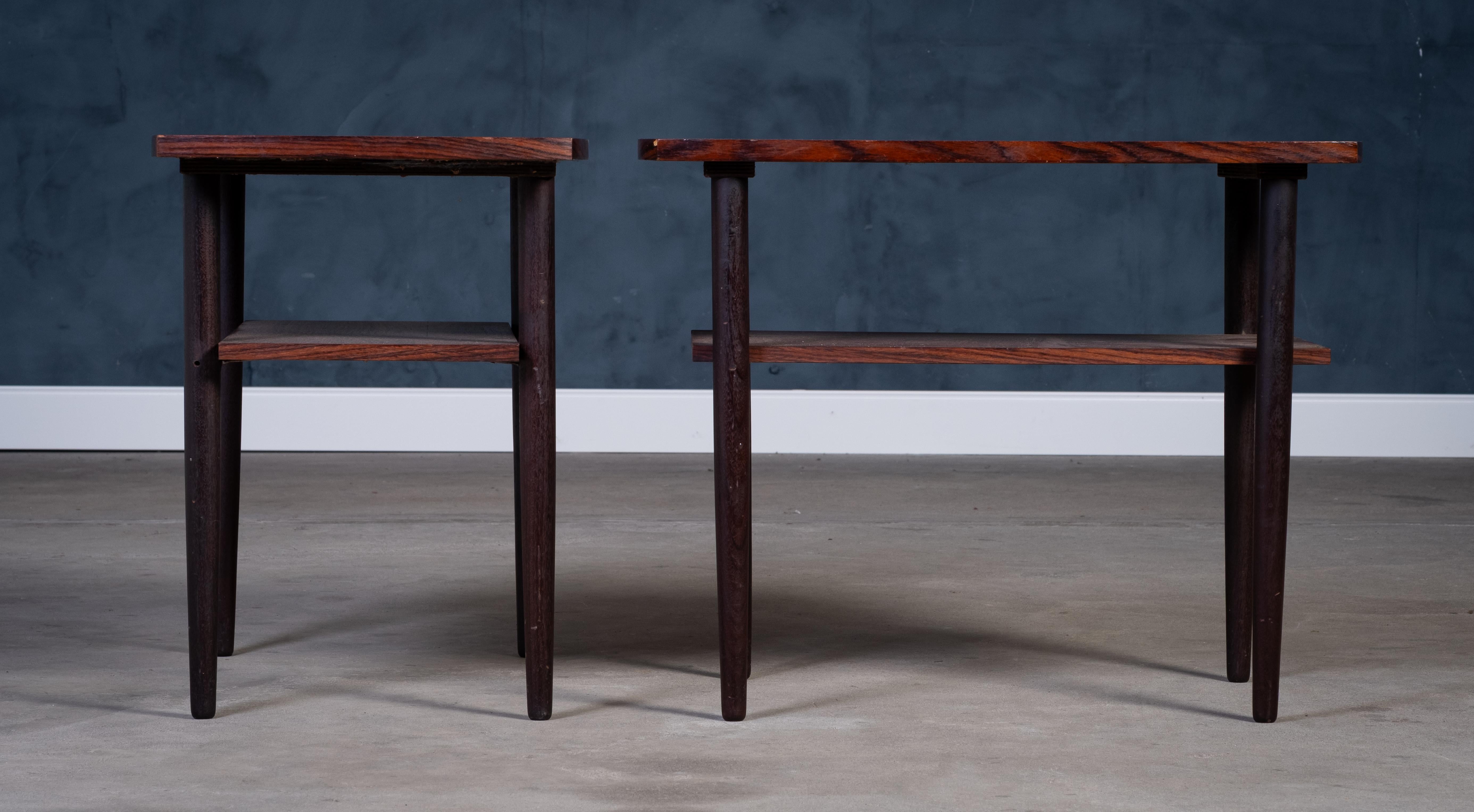 Danois Paire de tables d'appoint danoises en palissandre, Danemark, années 1960 en vente