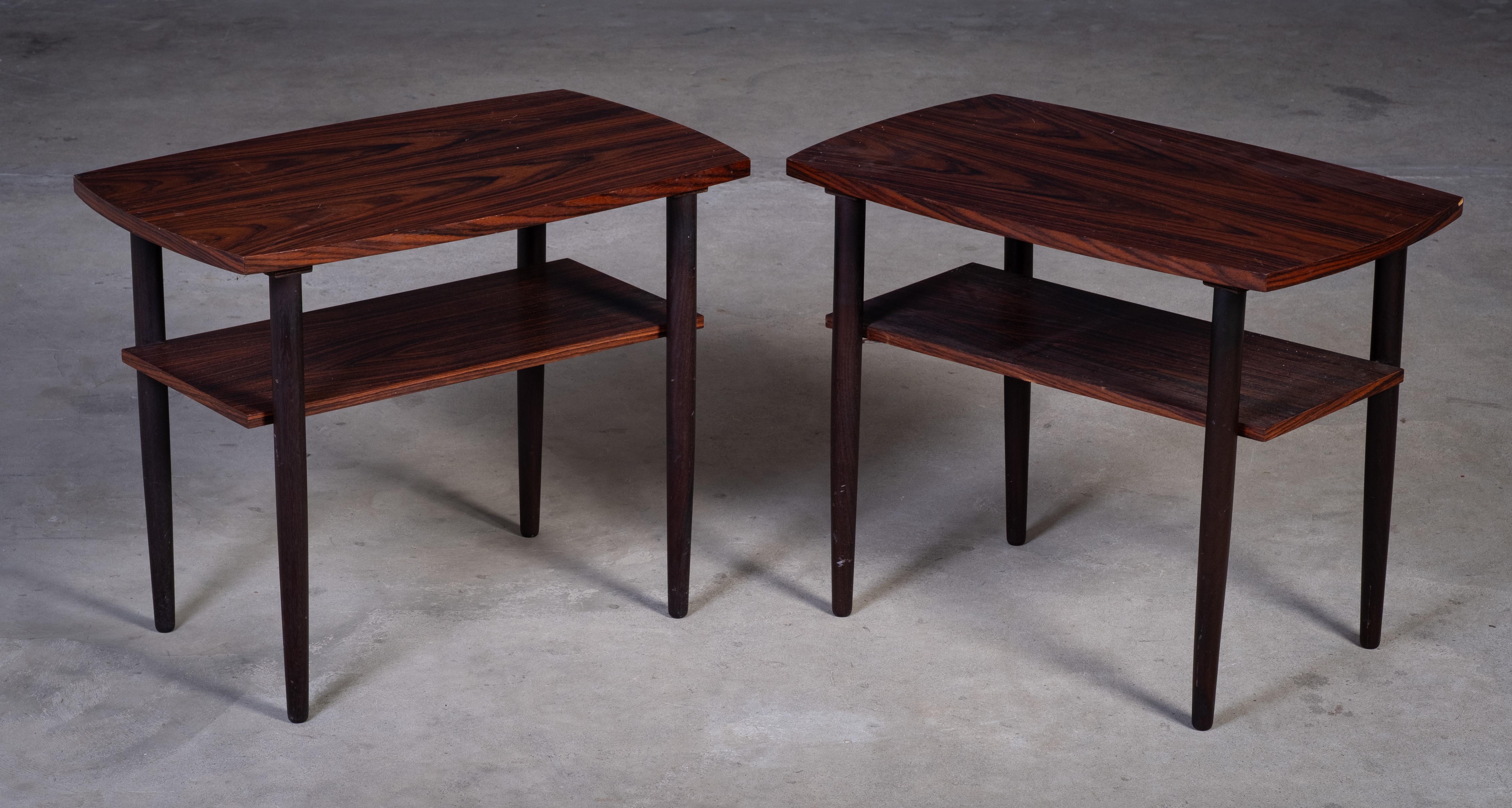Paire de tables d'appoint danoises en palissandre, Danemark, années 1960 Bon état - En vente à Nørre Aaby, DK
